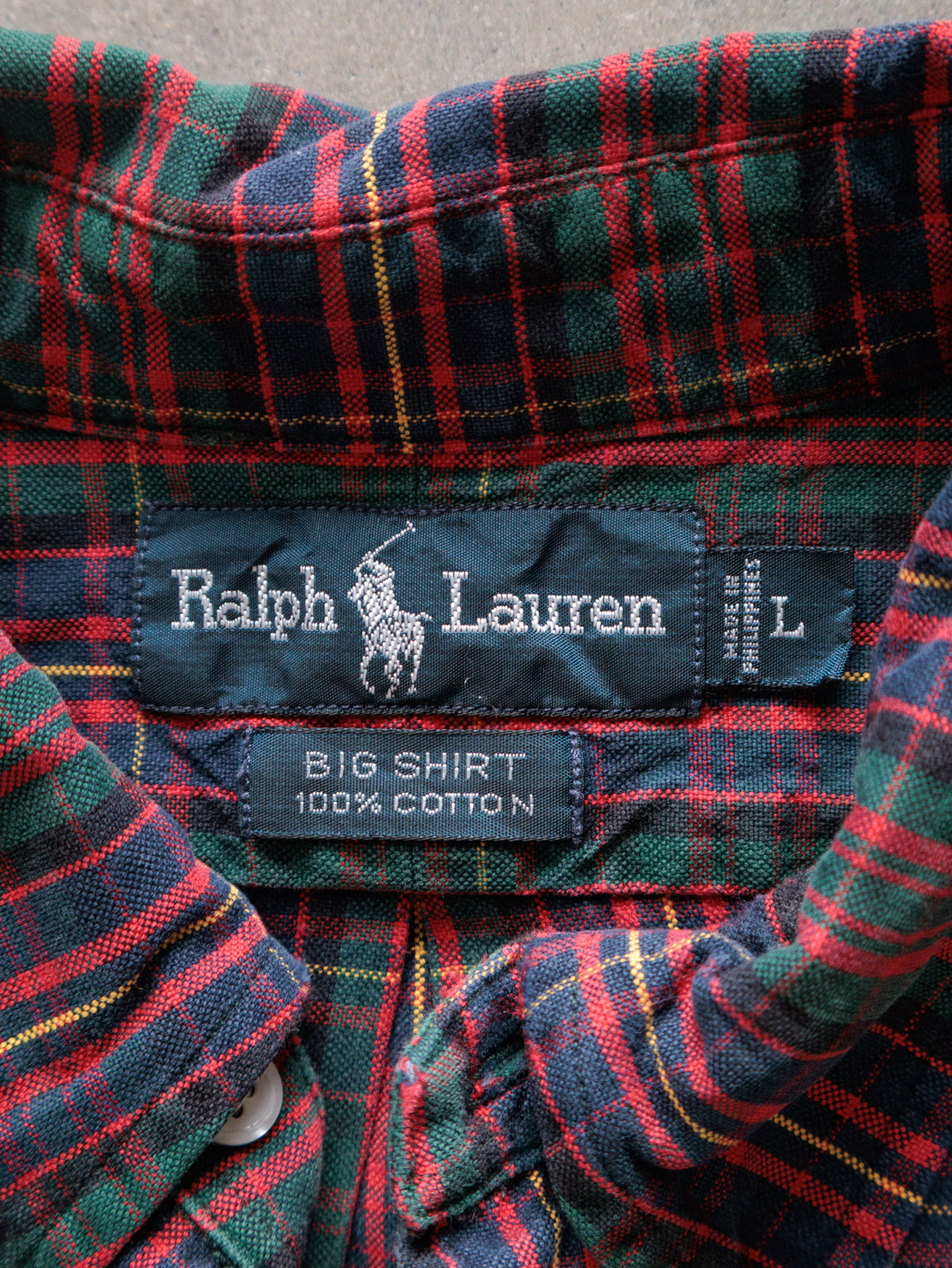 Vintage 90s Red Tartan Ralph Lauren Shirt (L)