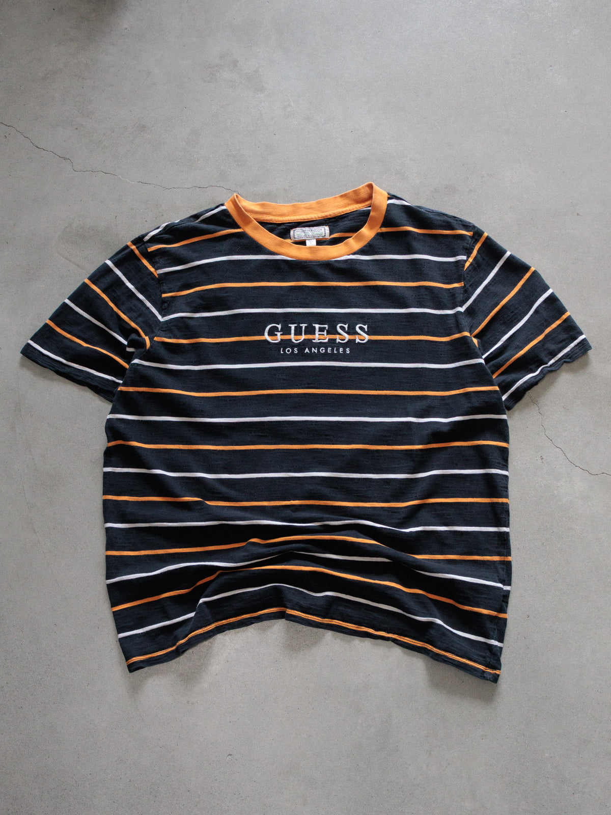 Vintage Black Striped Guess Los Angeles Tee (L)