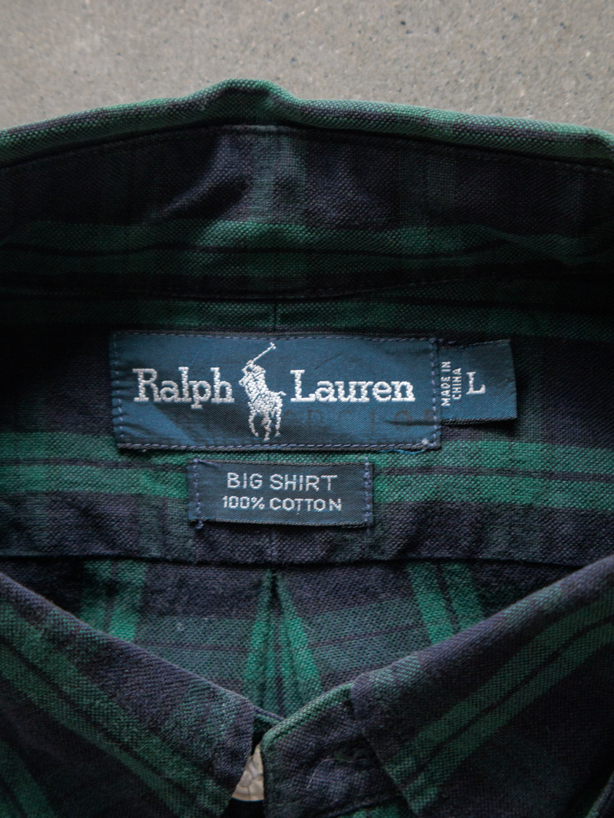 Vintage Green Plaid Ralph Lauren Shirt (L)