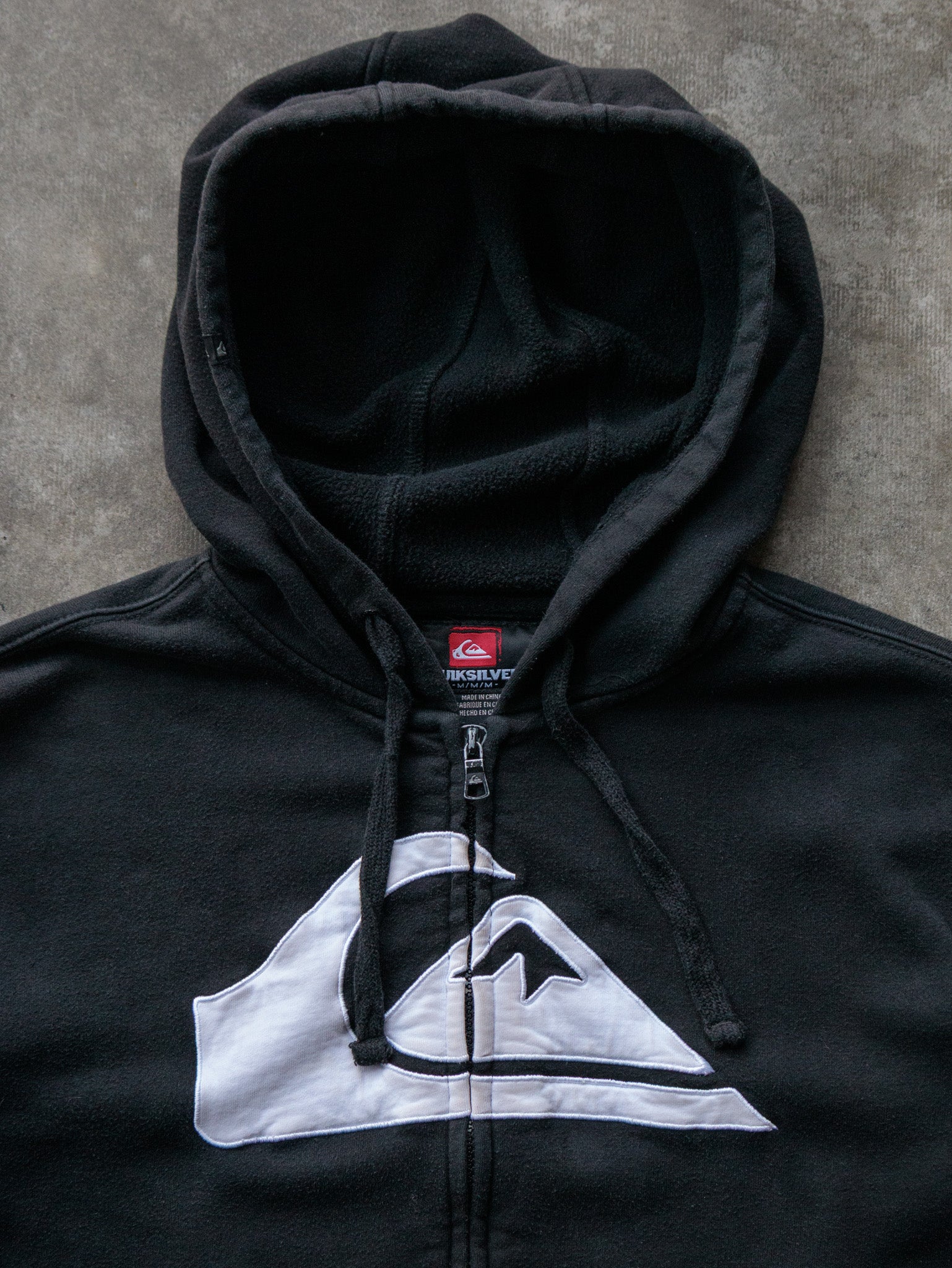 Vintage 00s Black Quiksilver Full Zip Hoodie (M)