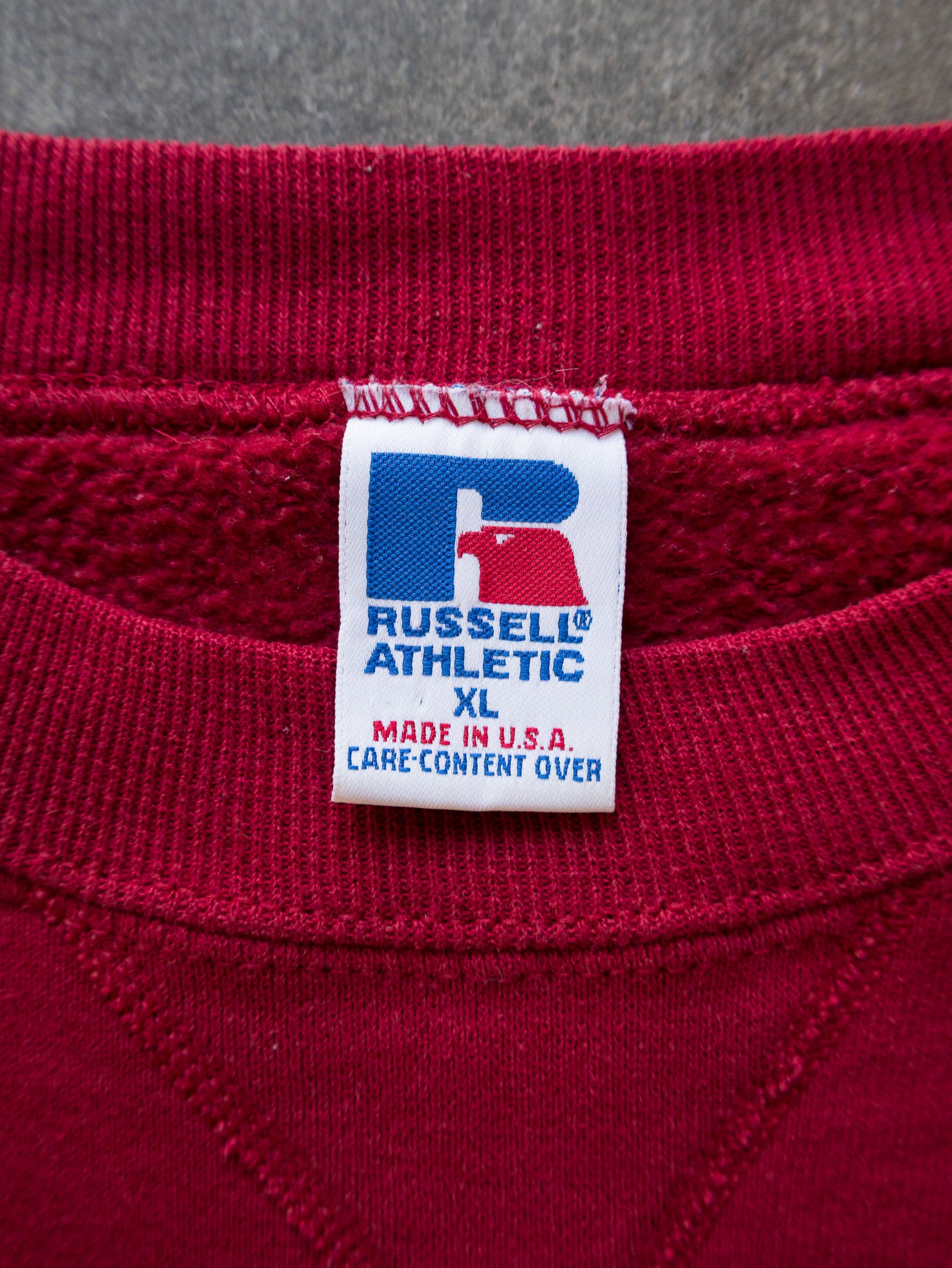 Vintage 90s Russell Athletic Stanford Spell Out Sweatshirt (XL)