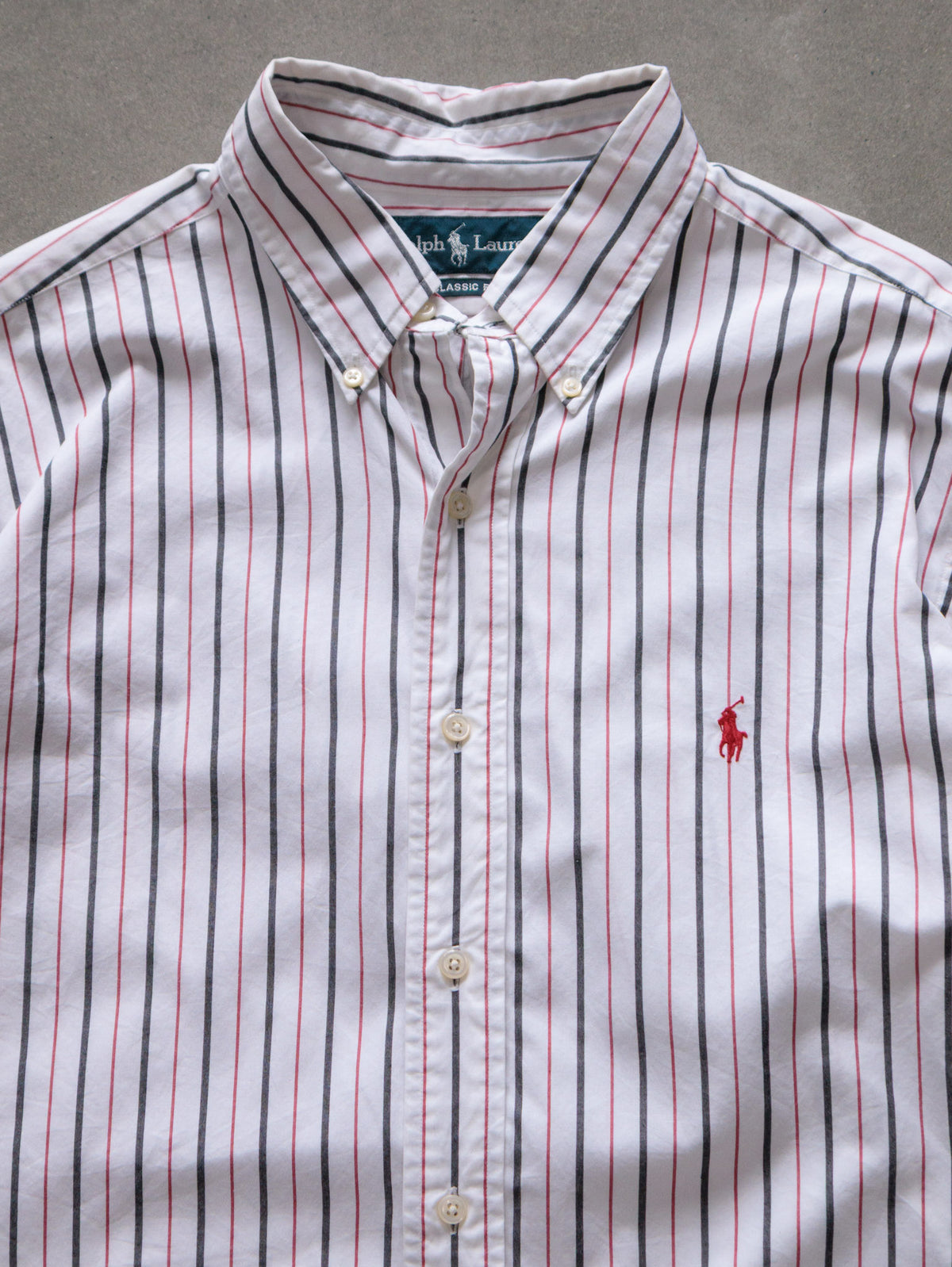 Vintage White Striped Ralph Lauren Shirt (L)