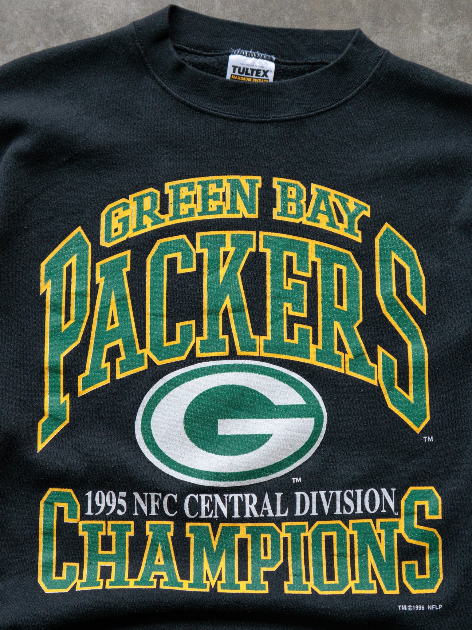 Vintage 1995 Black Green Bay Packers Sweatshirt (XL)