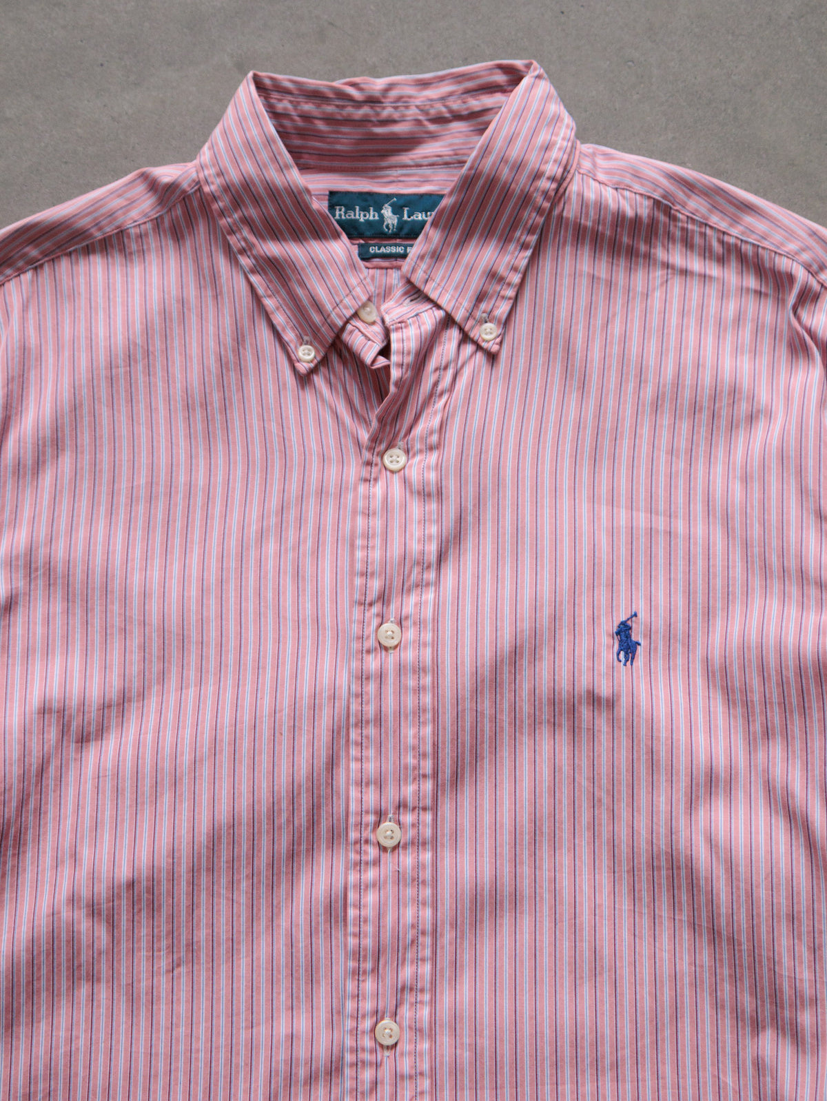 Vintage 00s Pink Striped Ralph Lauren Shirt (L)