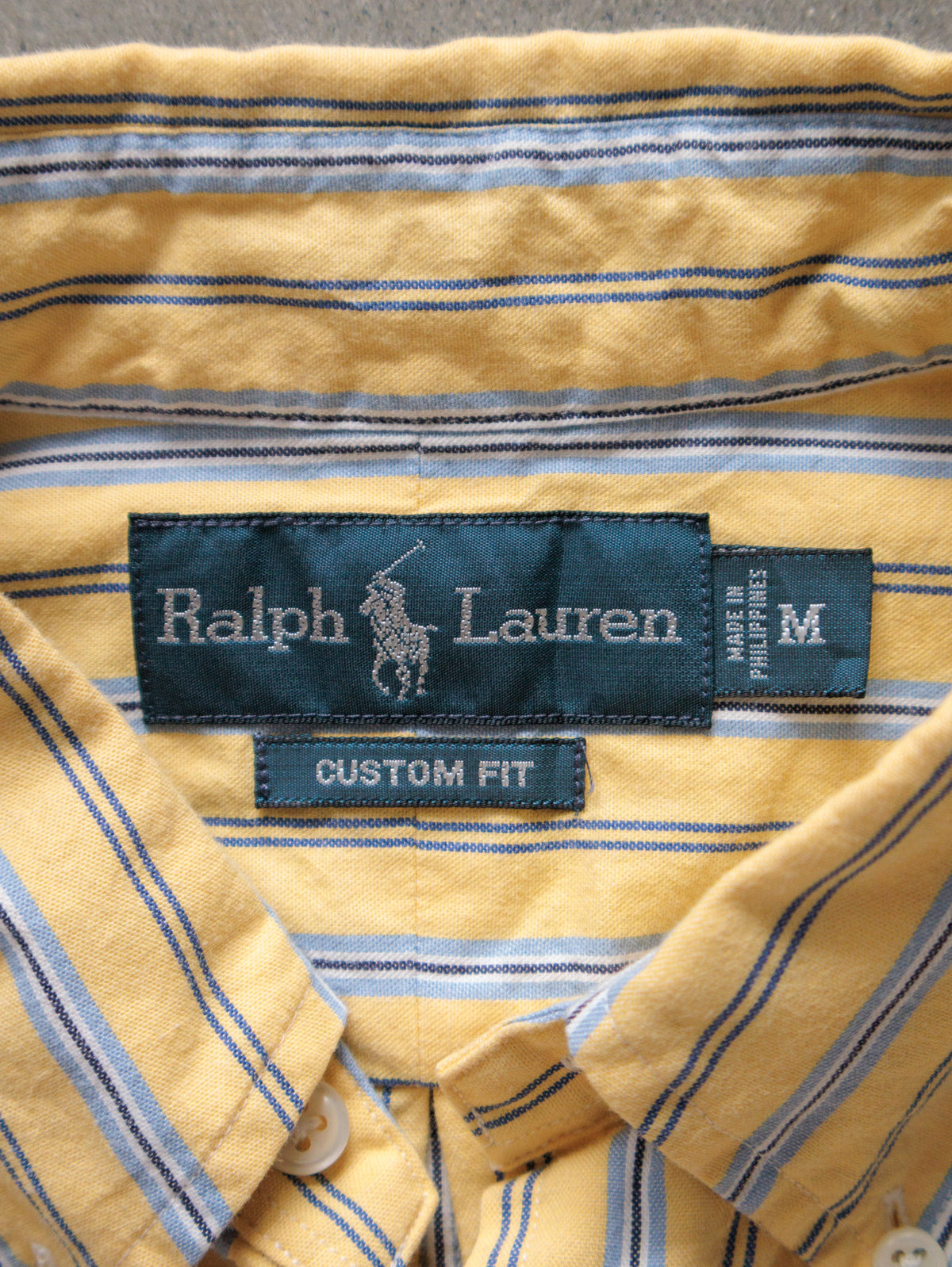 Vintage 00s Yellow Striped Ralph Lauren Shirt (M)