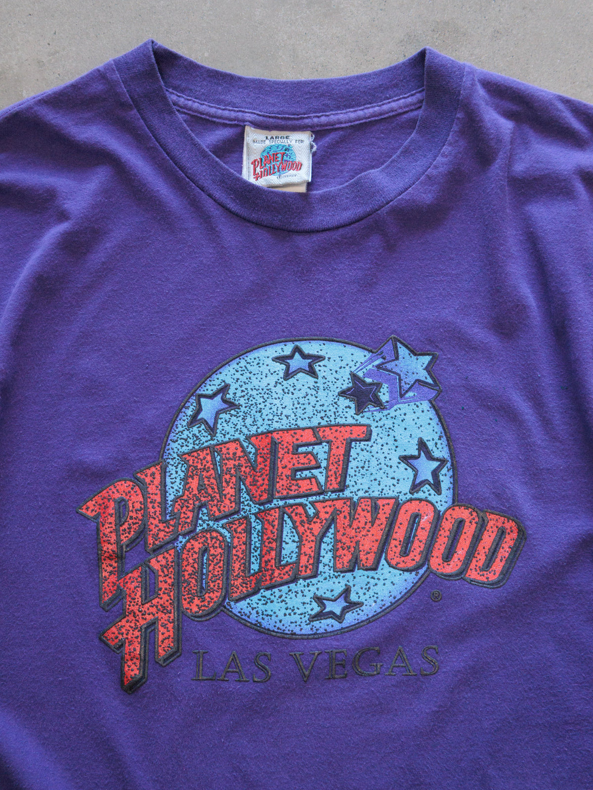 Vintage 90s Purple Planet Hollywood Las Vegas Tee (L)