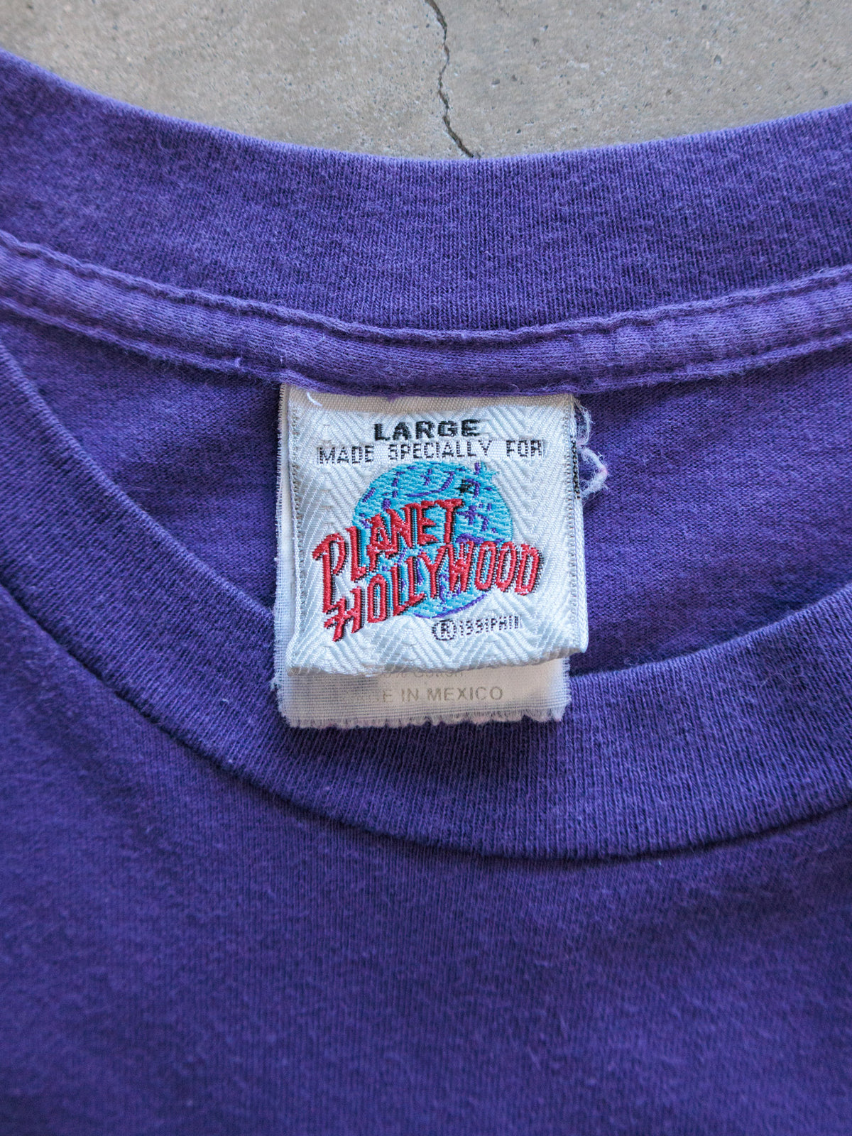 Vintage 90s Purple Planet Hollywood Las Vegas Tee (L)