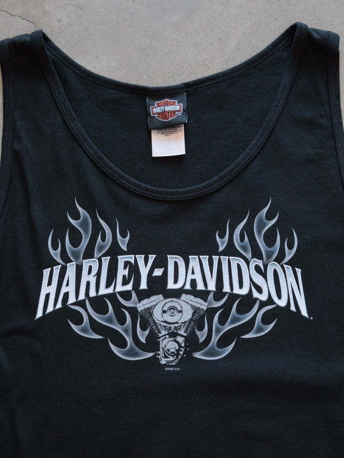 Vintage 2009 Black Harley-Davidson St. Thomas U.S. Virgin Islands Tank (L)
