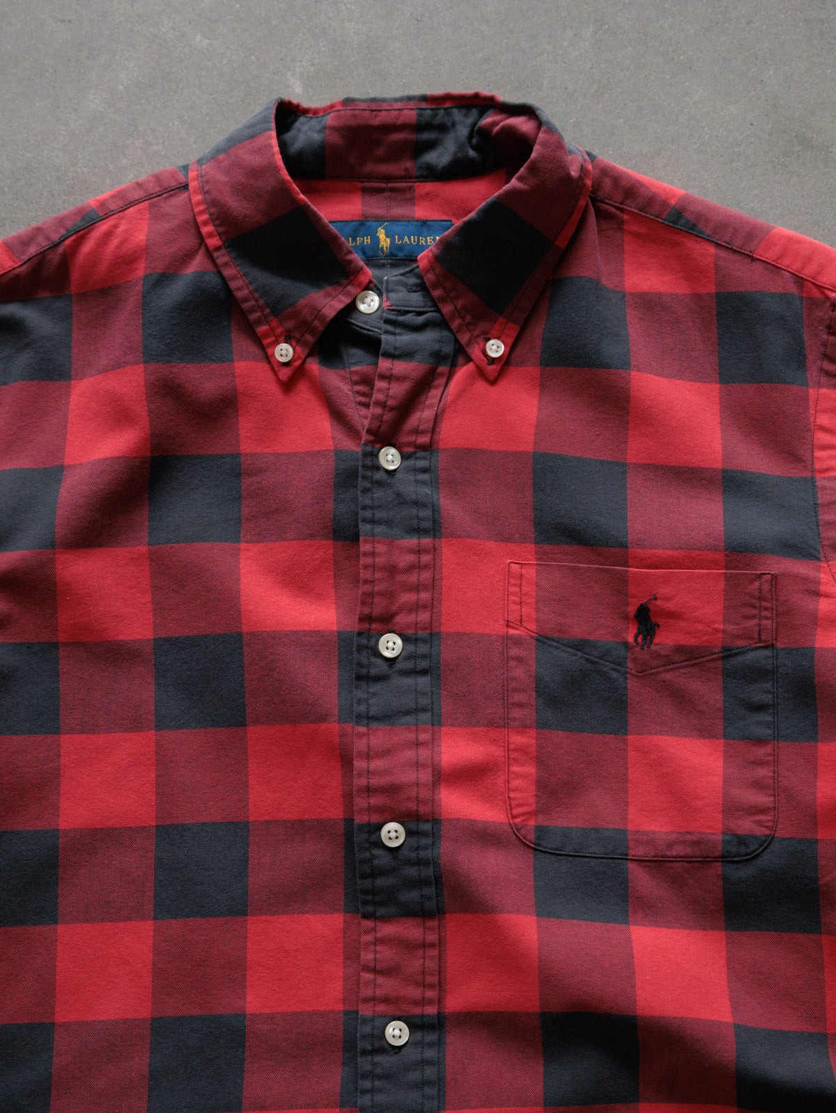 Vintage 00s Red Buffalo Plaid Ralph Lauren Shirt (M)