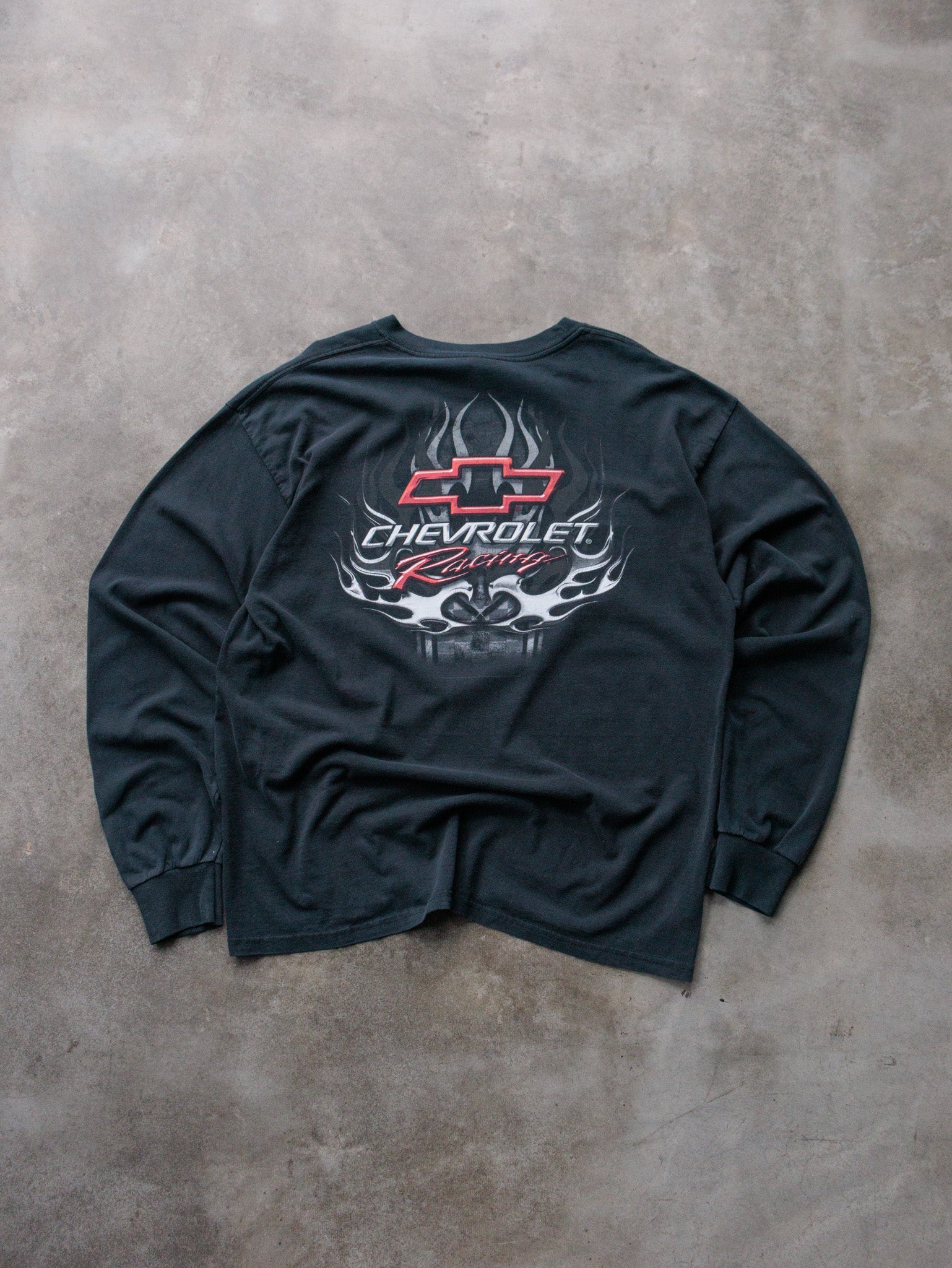 Vintage 00s Chevrolet Racing Flames Long Sleeve (XL)