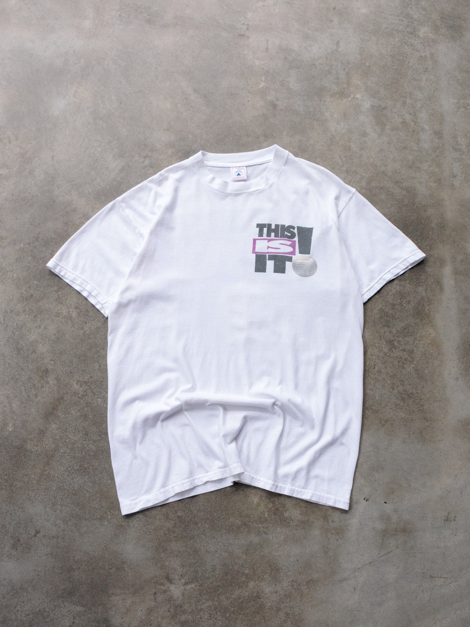 Vintage 90s White Volleyball Graphic Tee (L)
