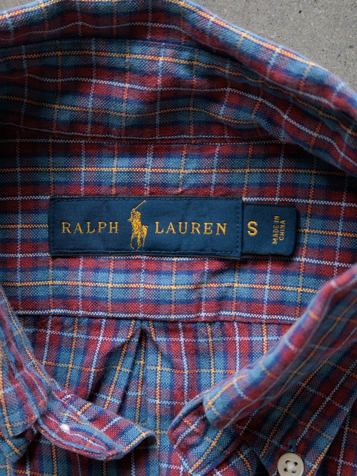 Vintage Blue Plaid Ralph Lauren Shirt (S)
