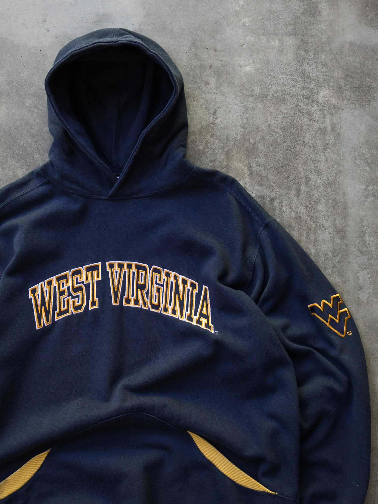 Vintage Navy Starter West Virginia Mountaineers Hoodie (XL)