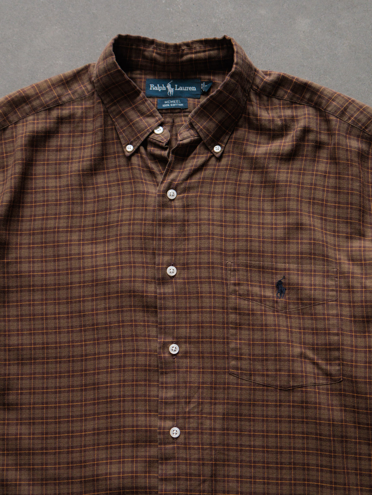 Vintage 90s Brown Plaid Ralph Lauren Shirt (L)