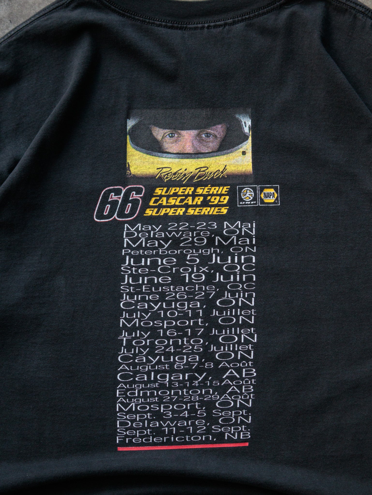 Vintage 1999 Black NAPA Racing Robin Buck Tee (XL)