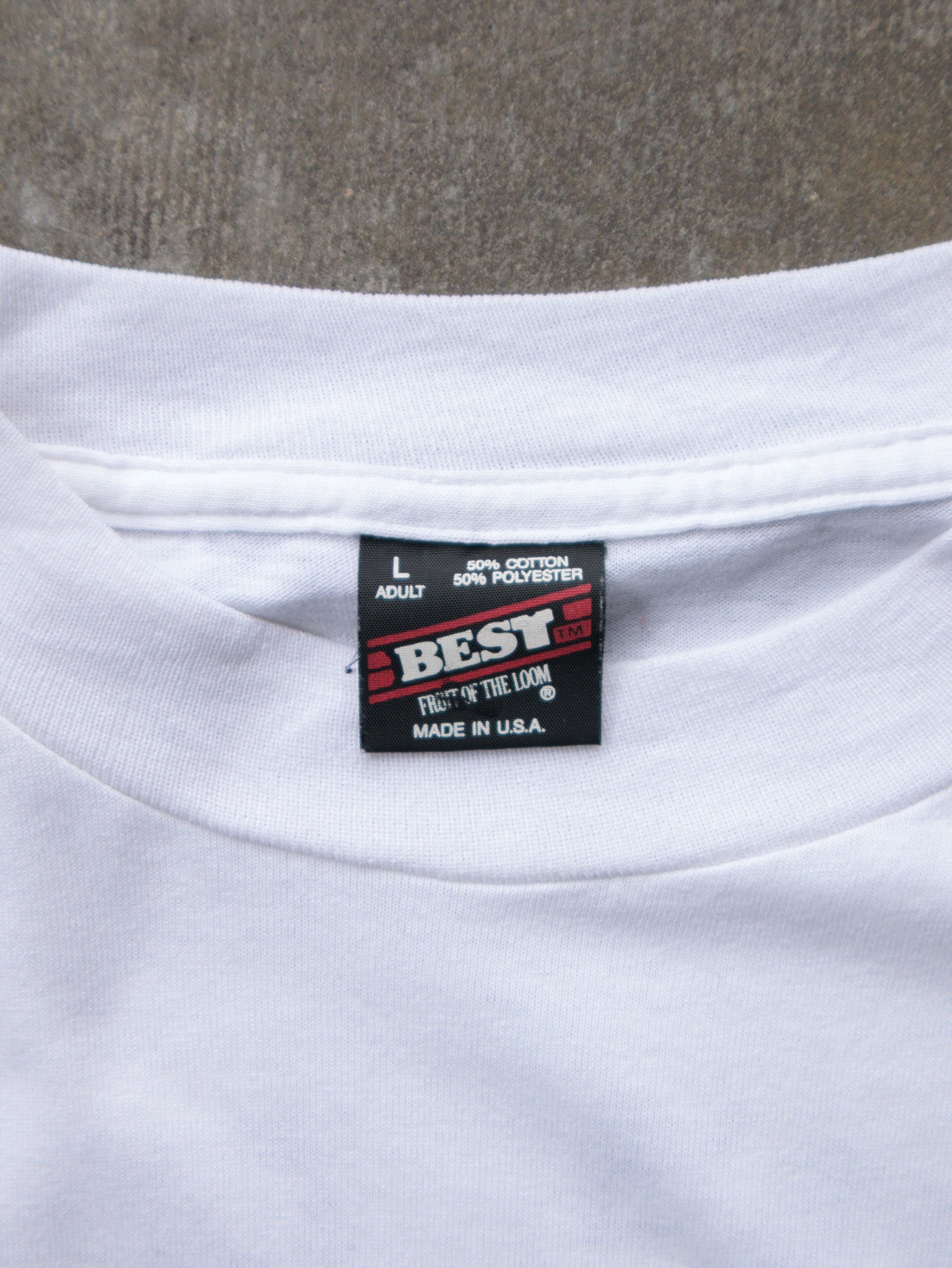 Vintage 90s White Cruel Heartless Slogan Tee (L)
