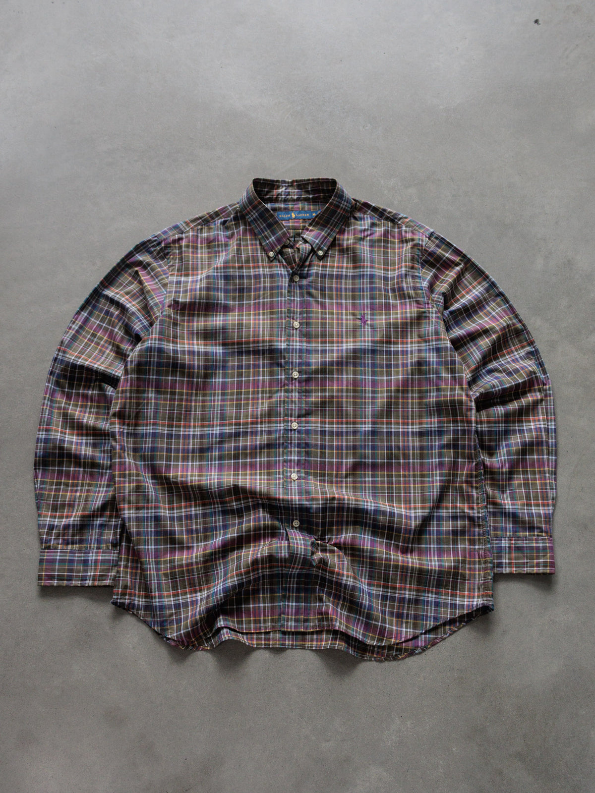 Vintage 00s Green Plaid Ralph Lauren Shirt (XL)