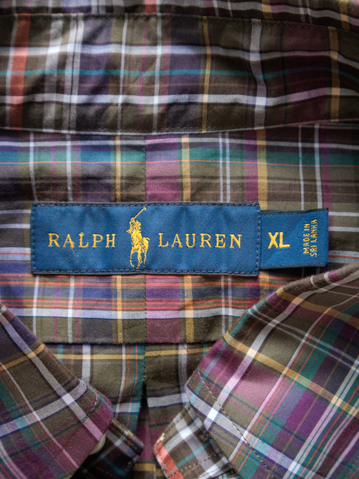 Vintage 00s Green Plaid Ralph Lauren Shirt (XL)