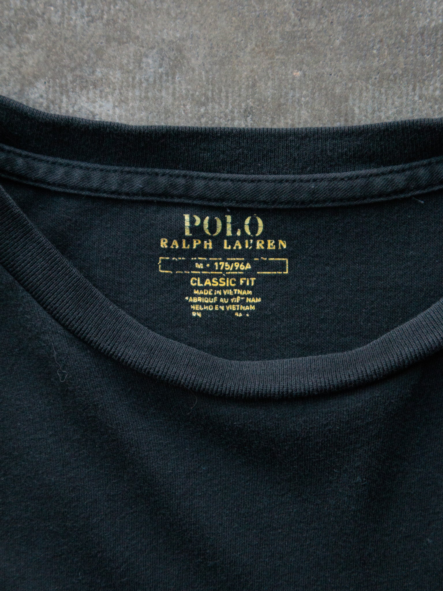 Vintage Black Polo Ralph Lauren Big Pony Tee (M)