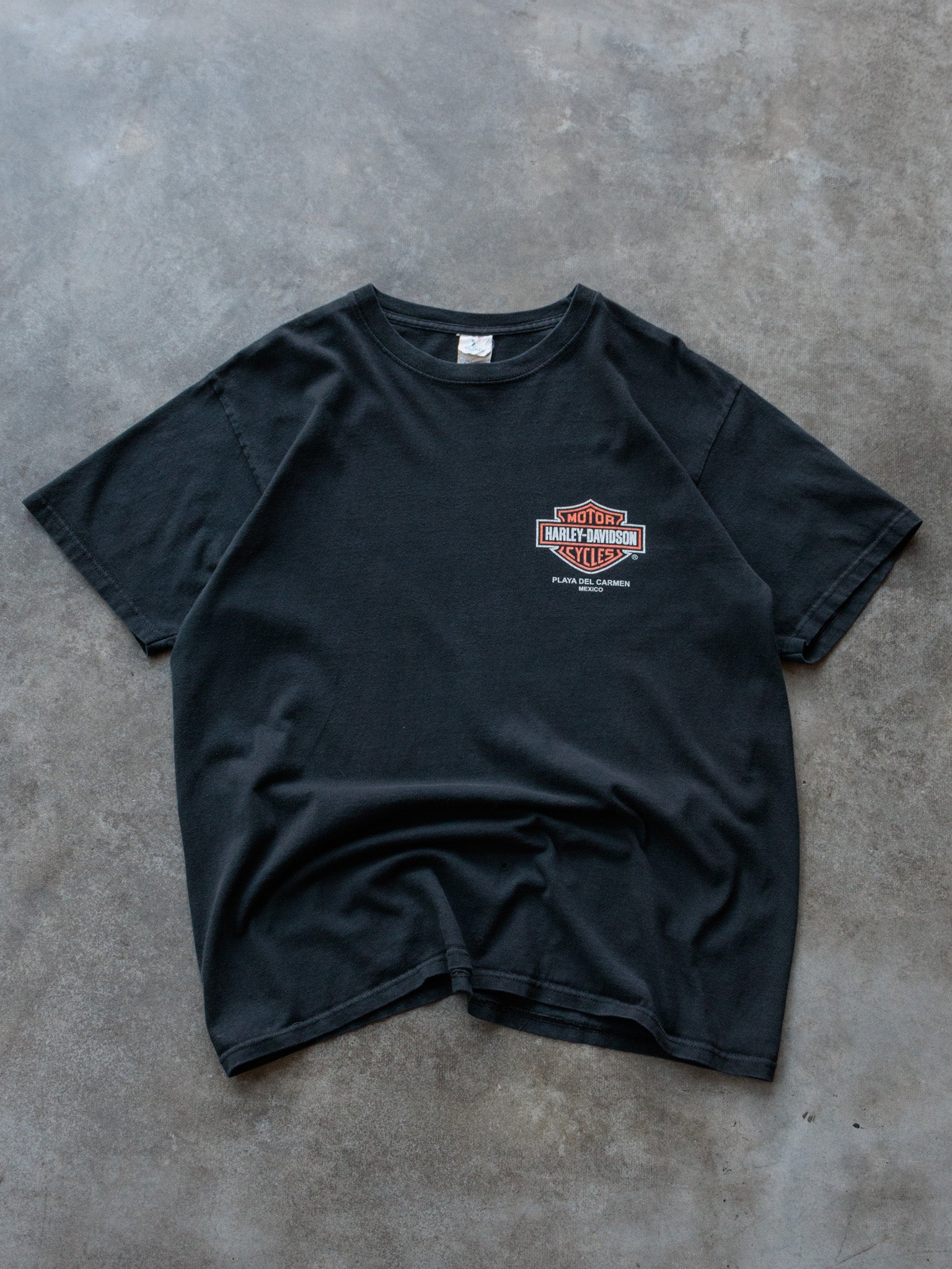 Vintage Black Harley-Davidson Playa Del Carmen Mexico Tee (L)