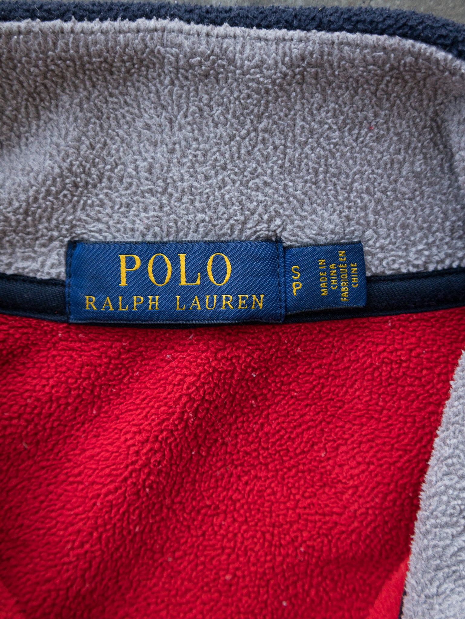 Vintage Red Polo Ralph Lauren 1/4 Zip Fleece Sweatshirt (S)