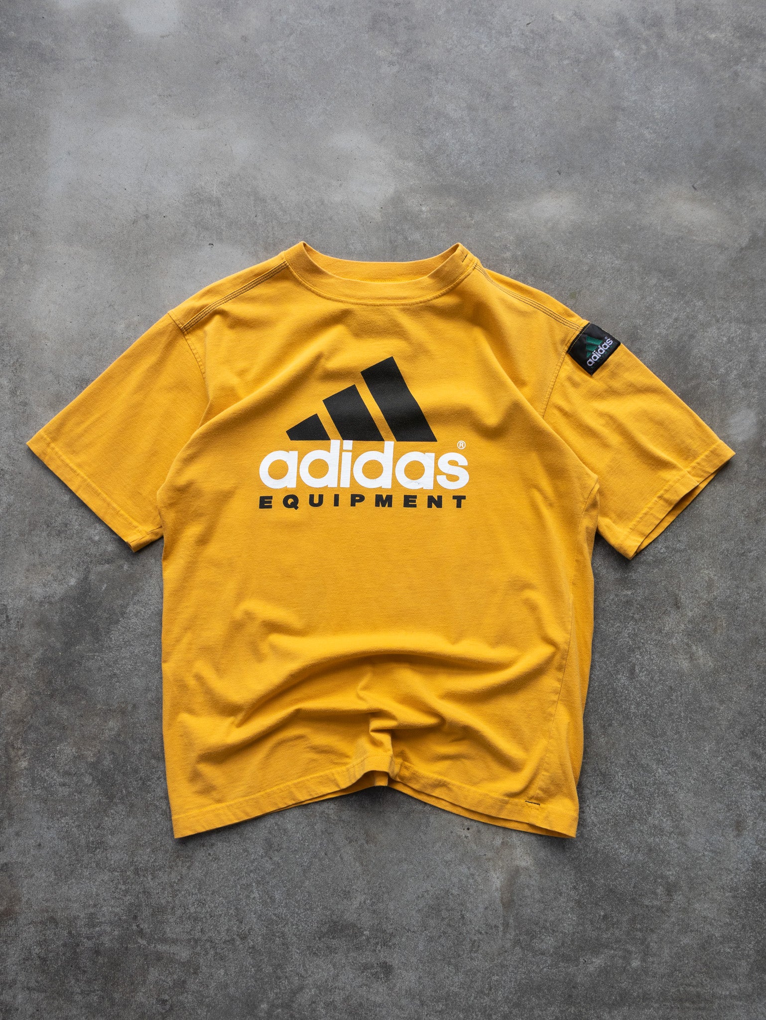 Vintage 90s Yellow Adidas Equipment Tee (S)