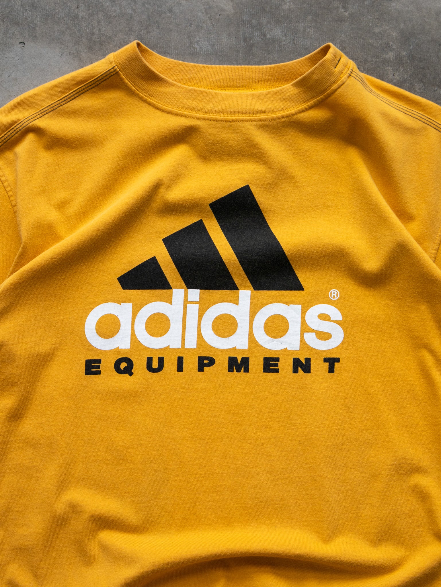 Vintage 90s Yellow Adidas Equipment Tee (S)