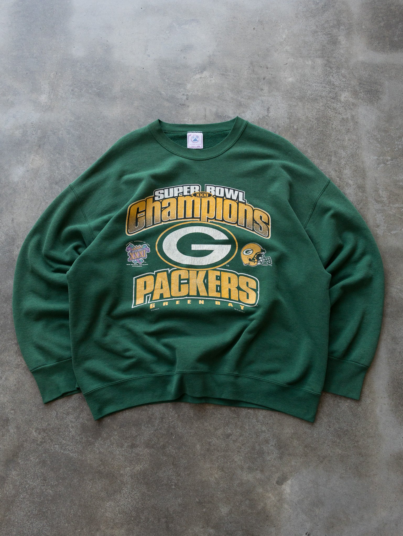 Vintage 1997 Green Bay Packers Super Bowl Champions Sweatshirt (2XL)