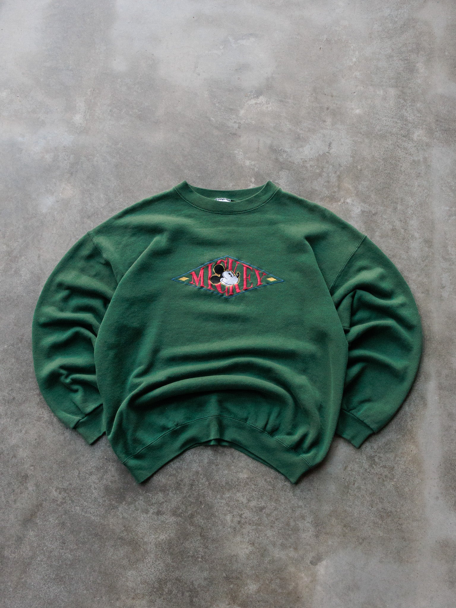 Vintage 90s Green Mickey Mouse Sweatshirt (L)