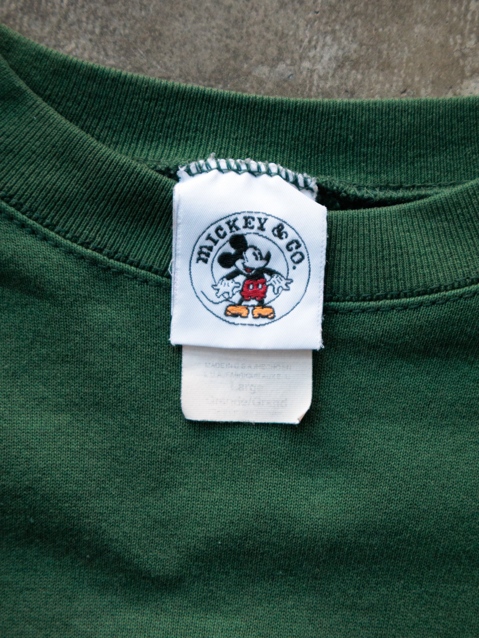 Vintage 90s Green Mickey Mouse Sweatshirt (L)