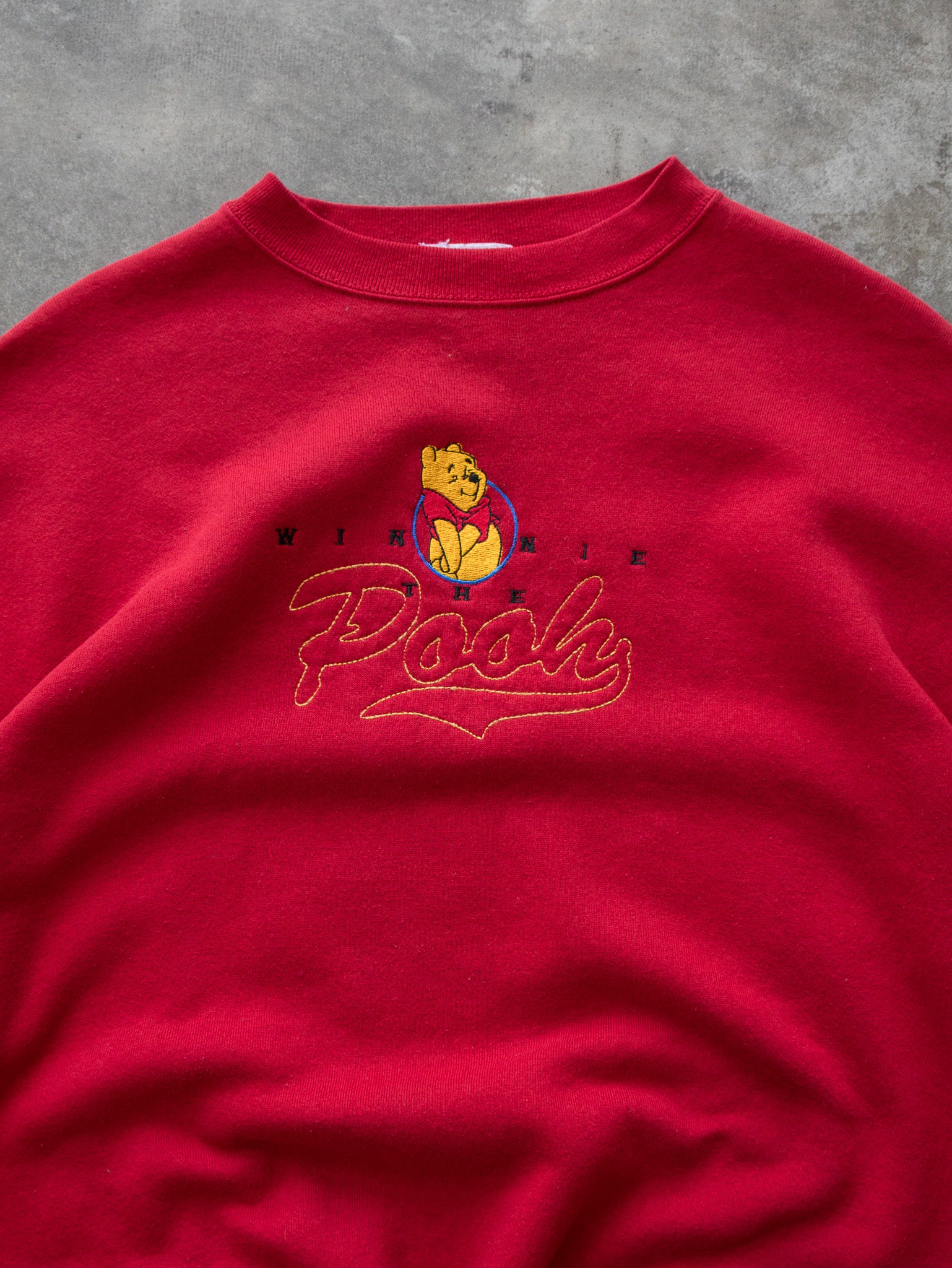 Vintage 90s Red Disney Mickey Spell Out Sweatshirt (M)