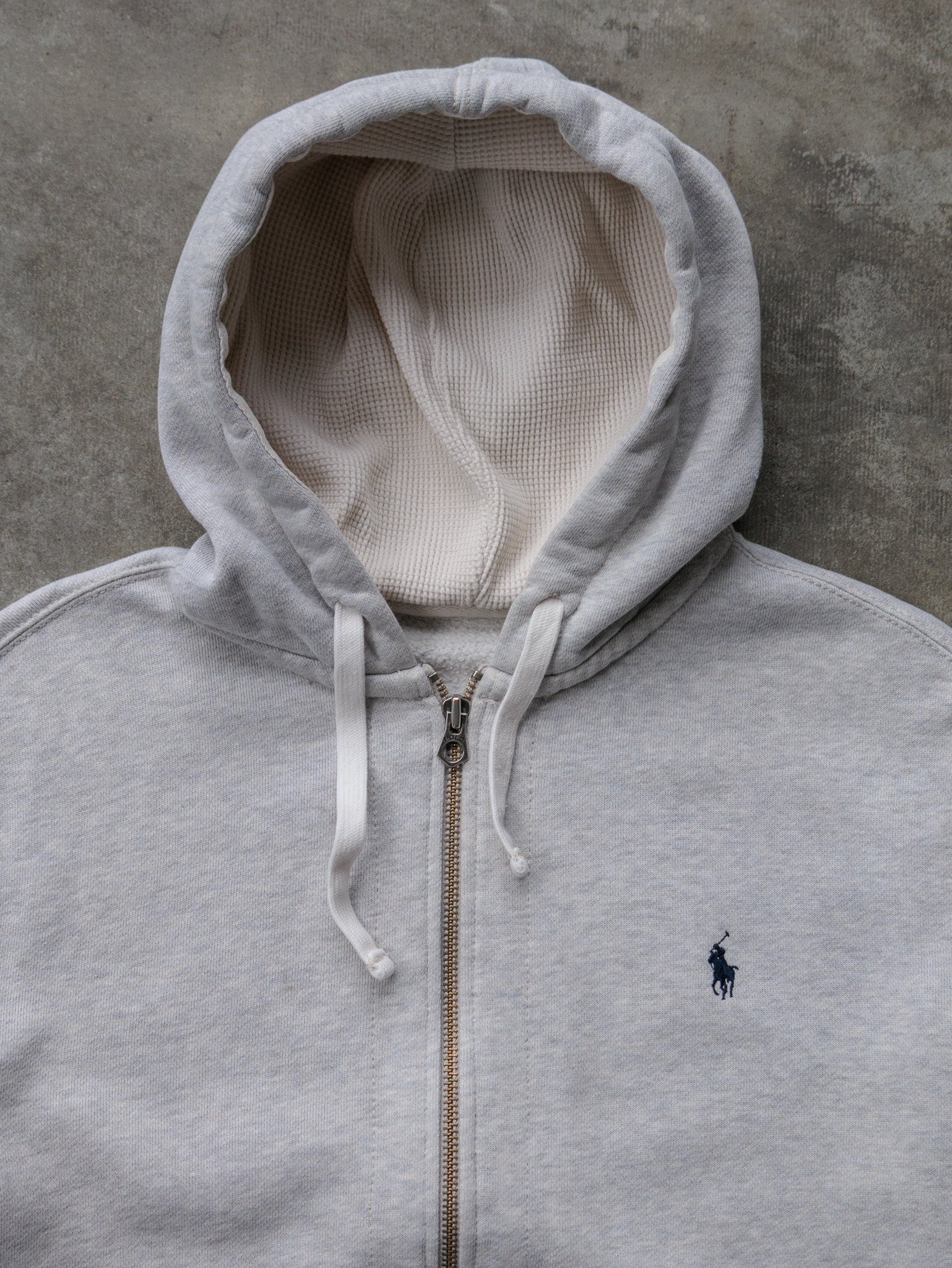 Vintage Grey Polo Ralph Lauren Full Zip Hoodie (-)