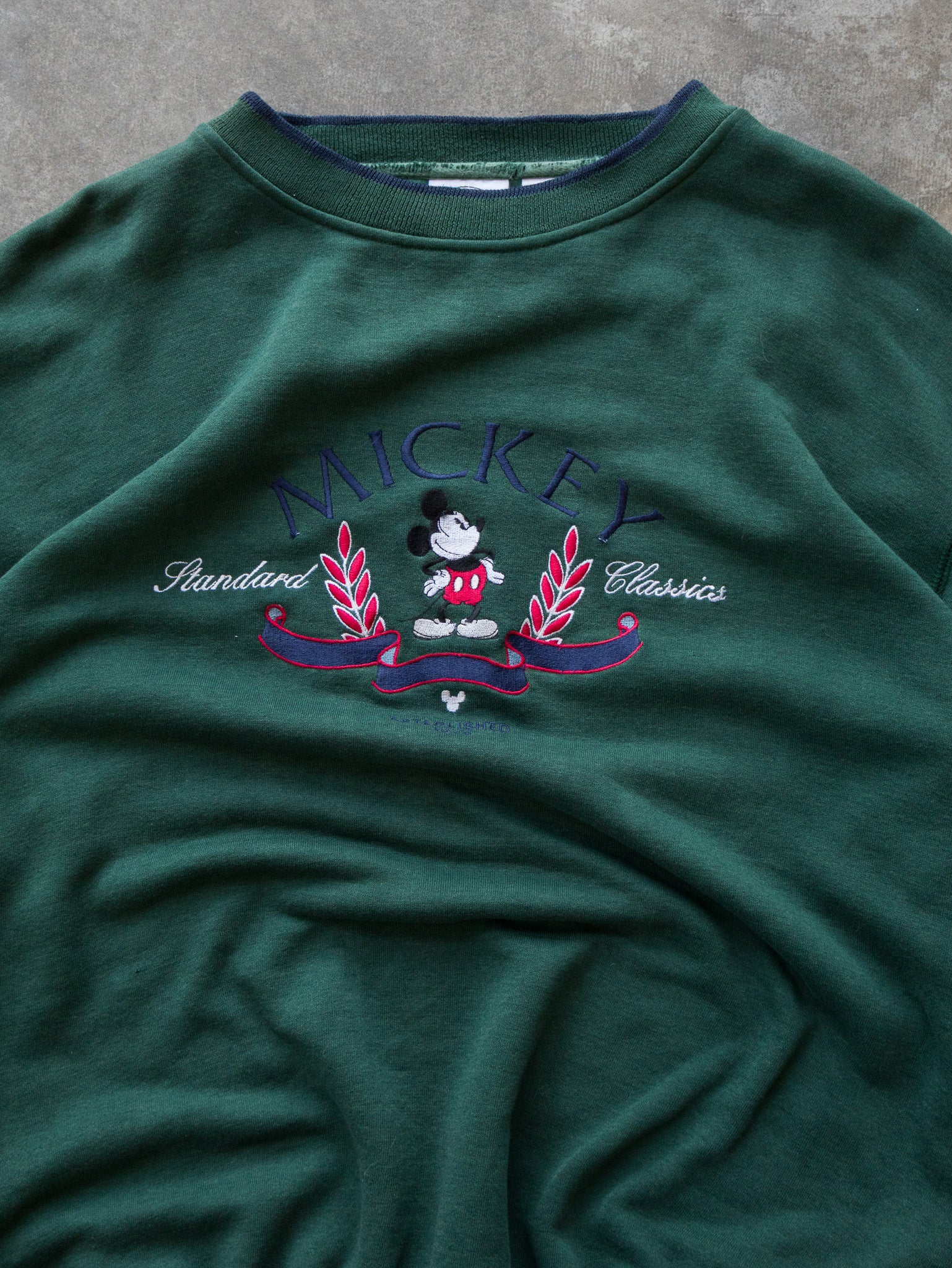 Vintage Green Disney Mickey Mouse Sweatshirt (XL)