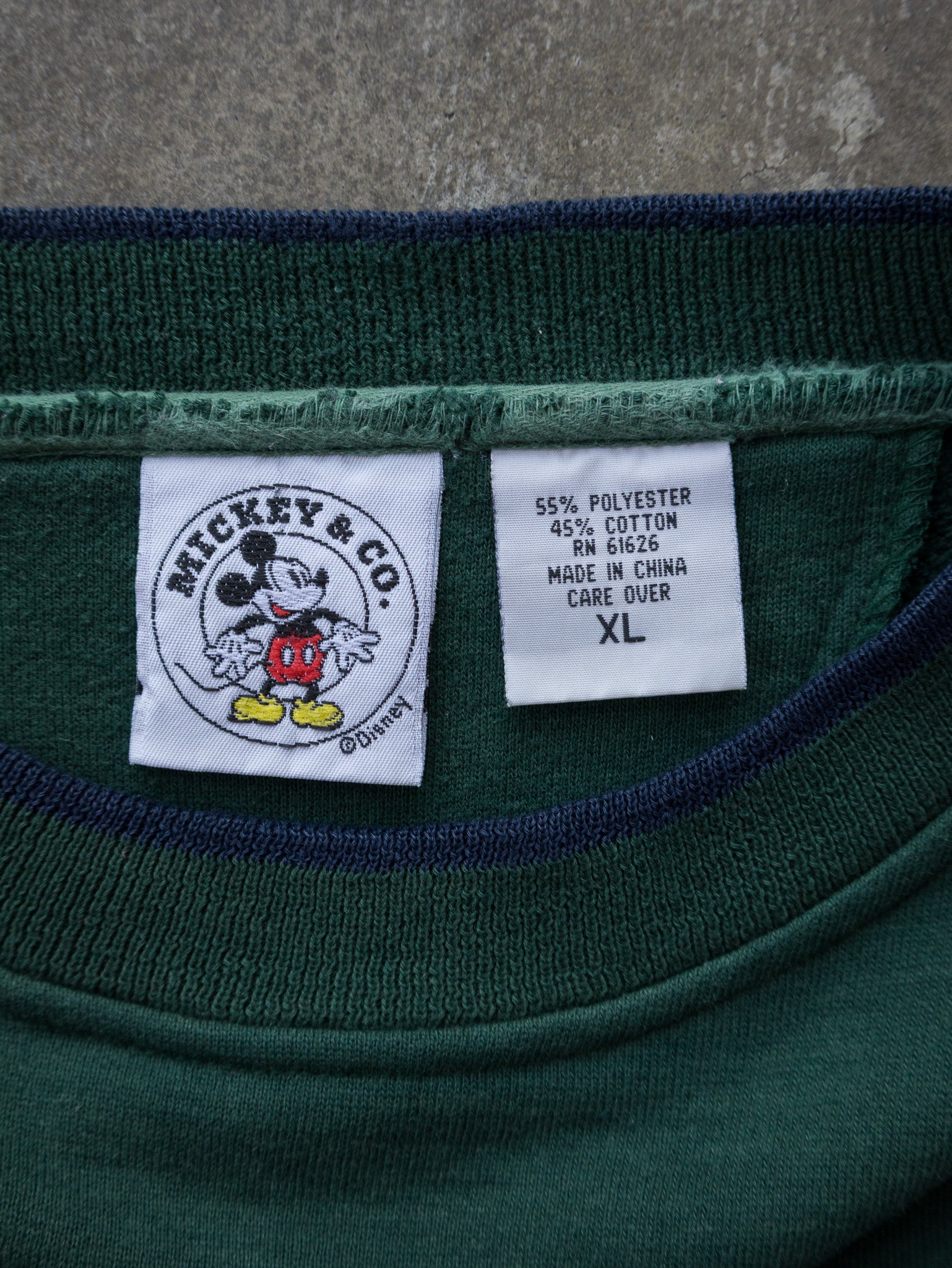 Vintage Green Disney Mickey Mouse Sweatshirt (XL)