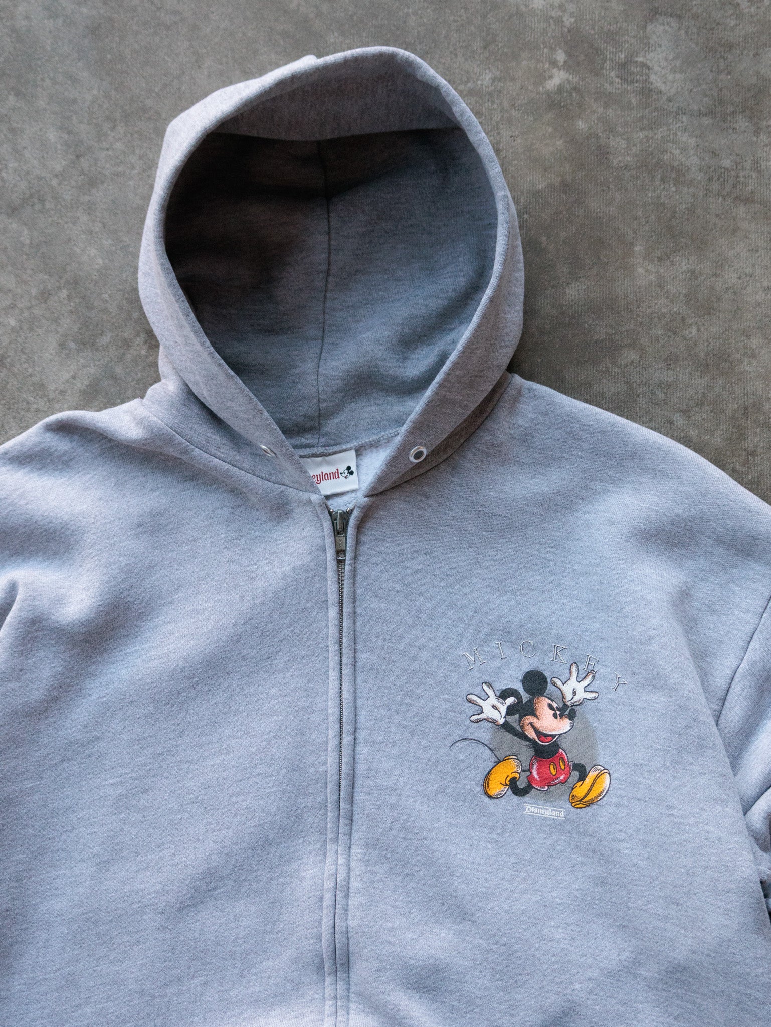 Vintage 00s Grey Disneyland Mickey Mouse Full Zip Hoodie (XL)