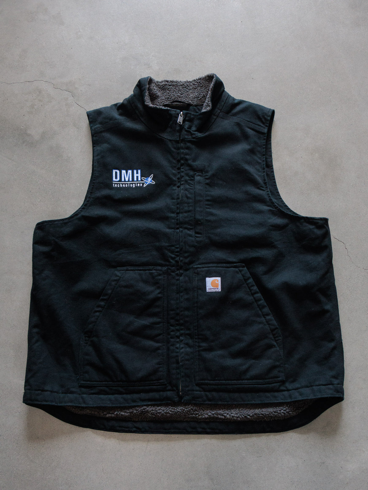 Vintage Black Carhartt DMH Technologies Sherpa-Lined Vest (XL)