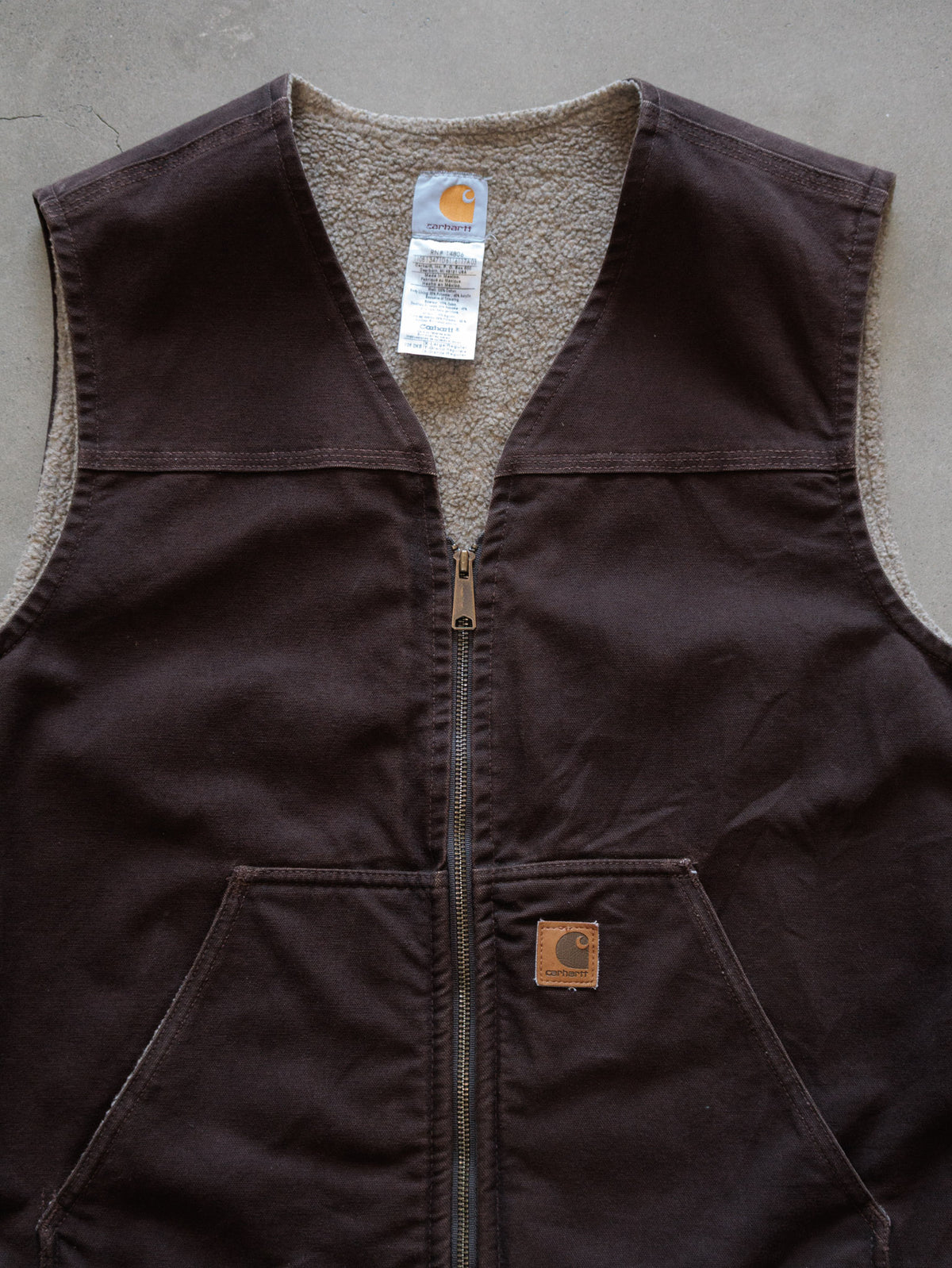 Vintage 00s Brown Carhartt Sherpa-Lined Vest (XL)