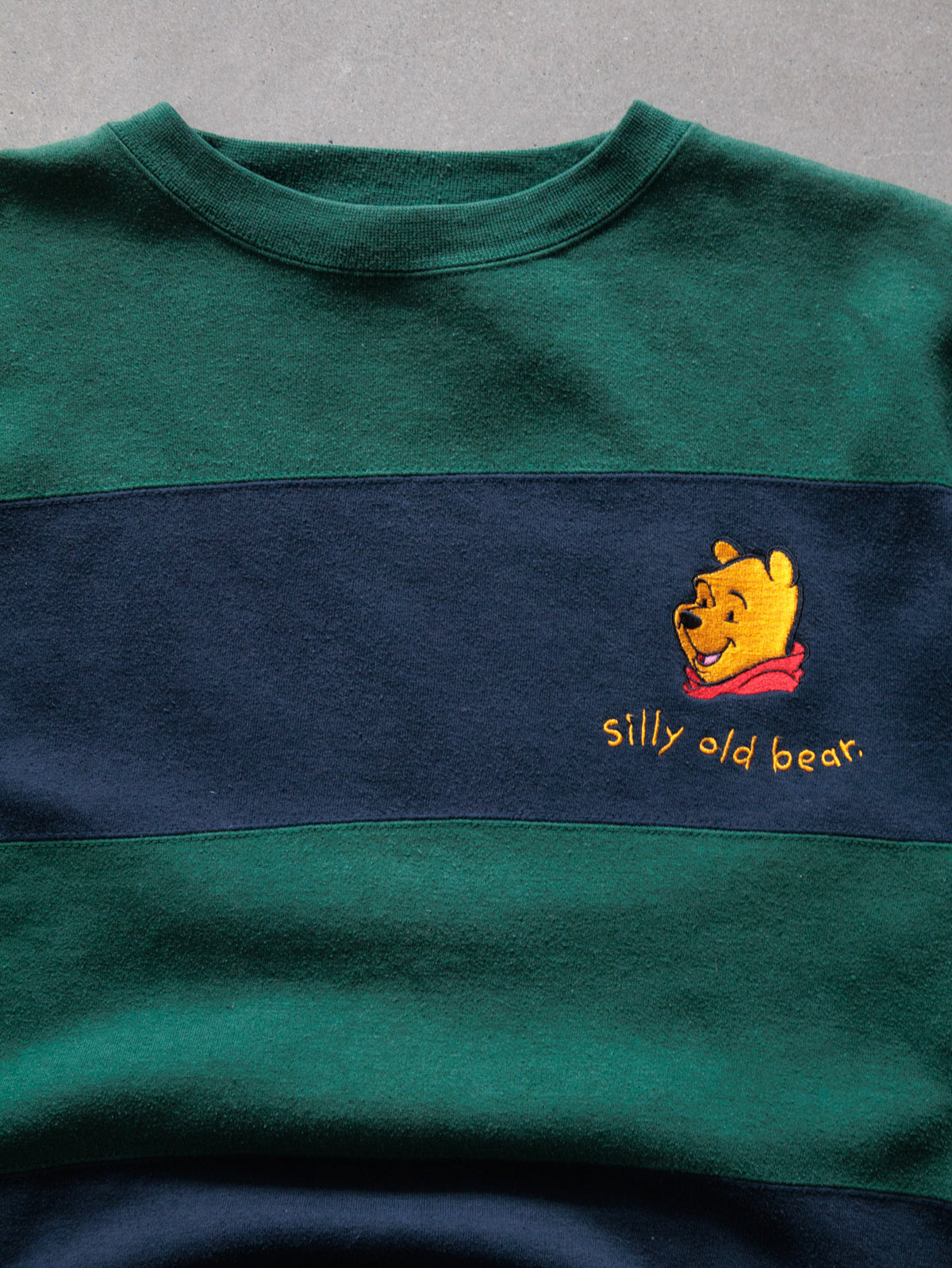 Vintage 90s Green Striped Disney Winnie the Pooh Sweatshirt (L)