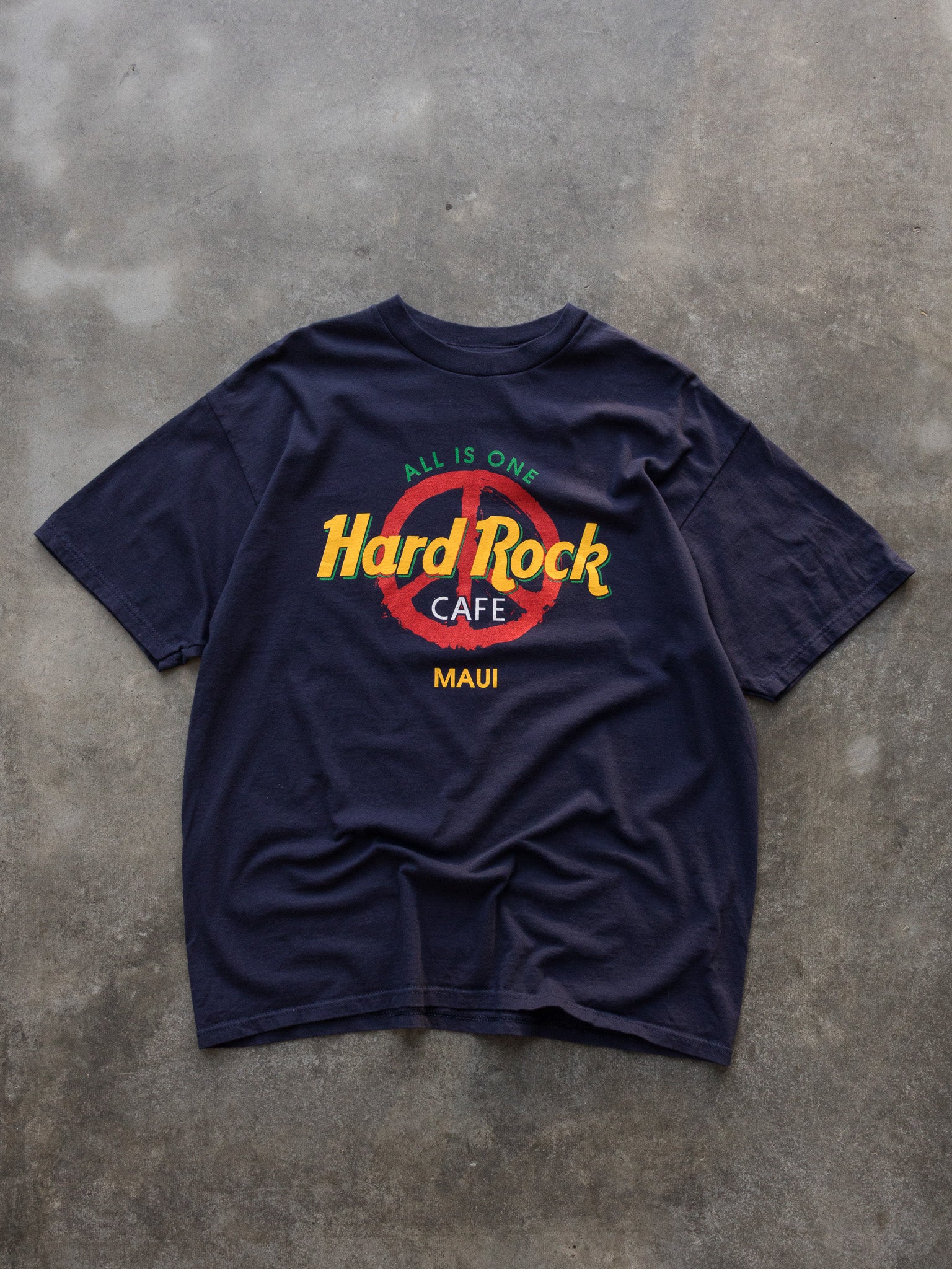 Vintage 90s Navy Hard Rock Cafe Maui Peace Tee (XL)