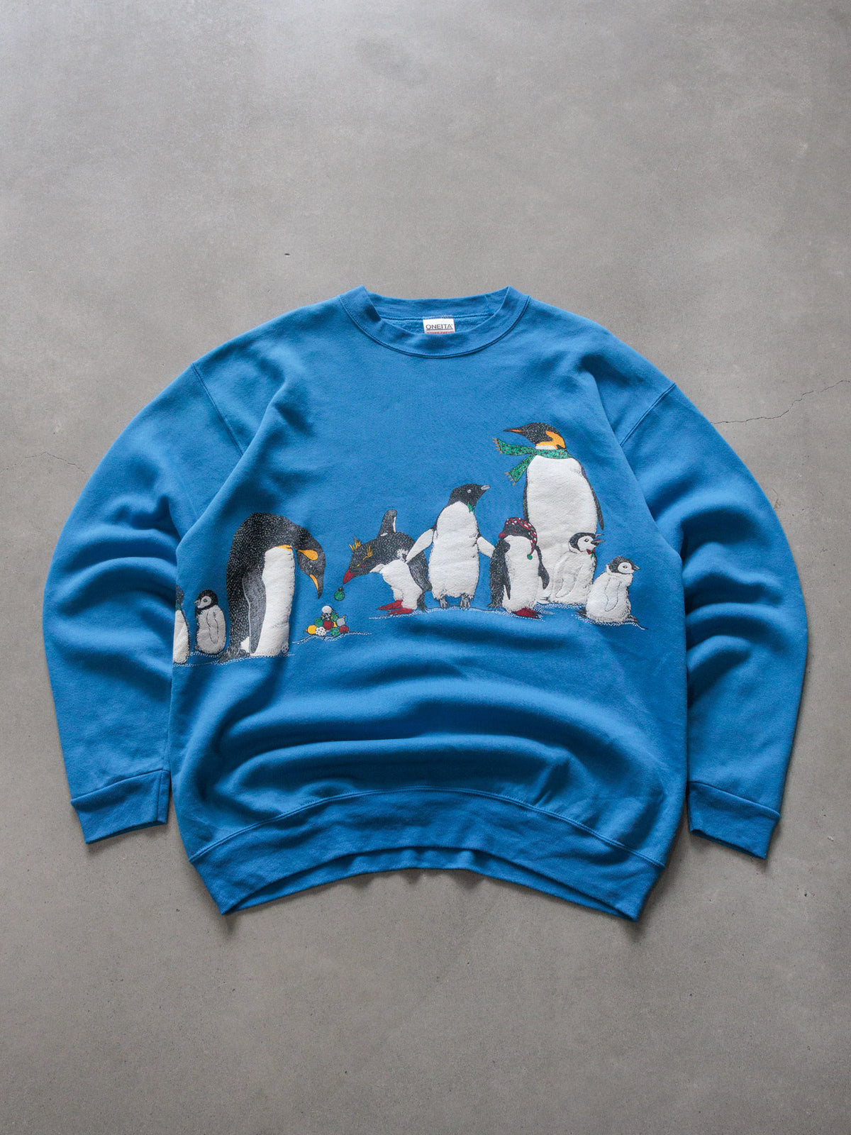 Vintage 90s Blue Penguins Sweatshirt (XL)