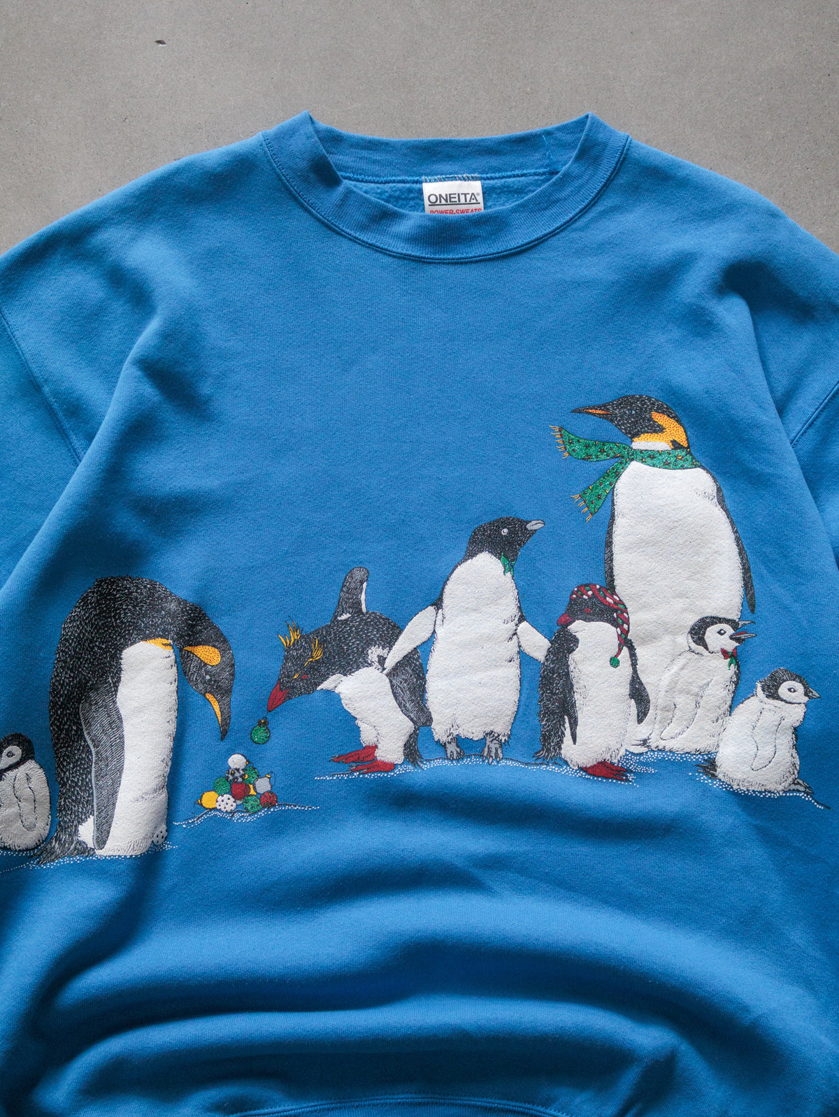 Vintage 90s Blue Penguins Sweatshirt (XL)