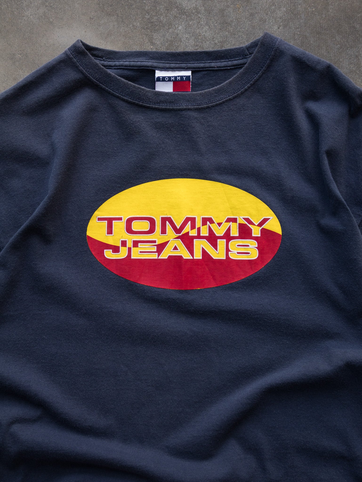 Vintage 90s Navy Tommy Jeans Logo Tee (L)