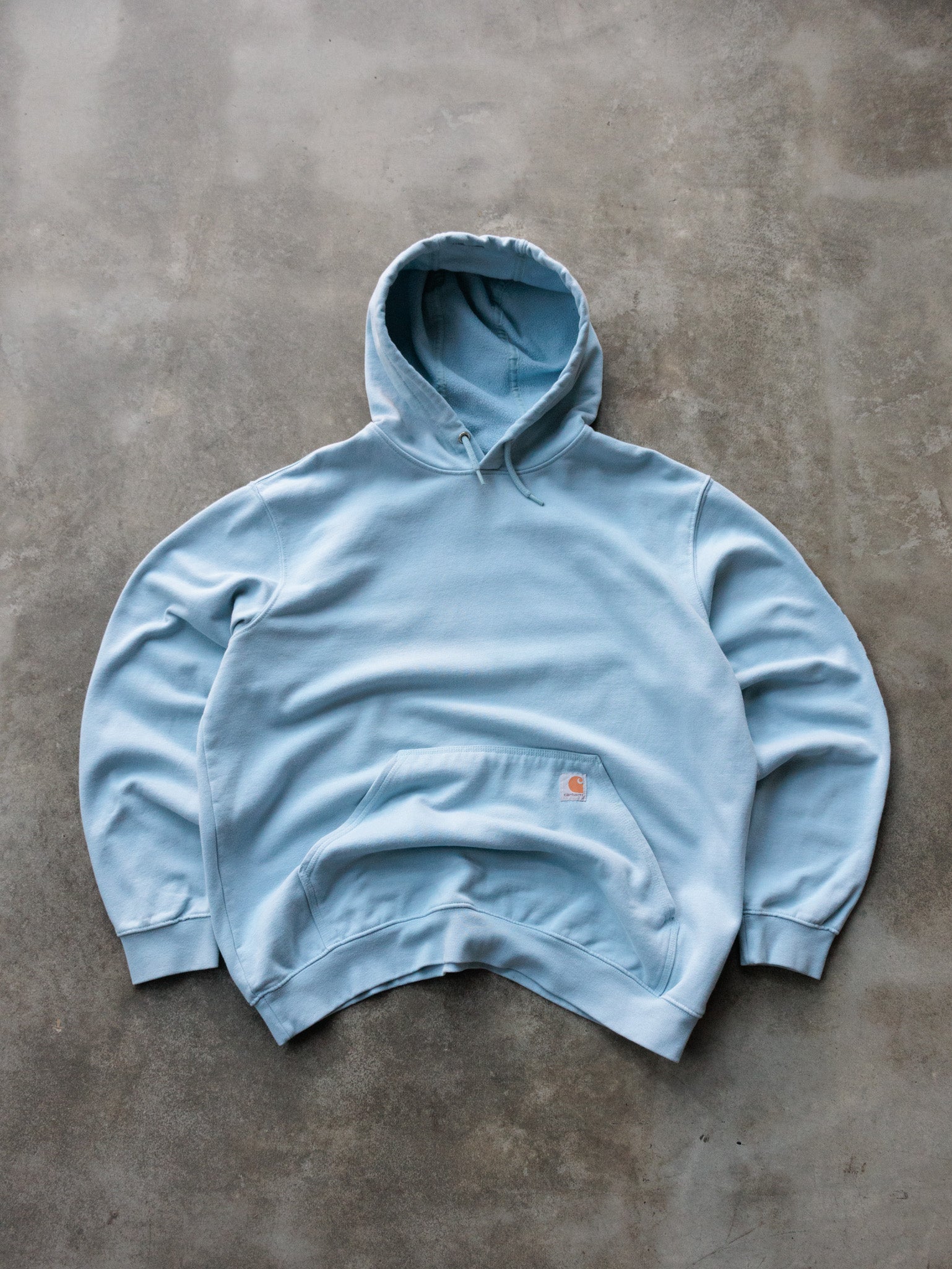 Vintage Light Blue Carhartt Hoodie (XL)
