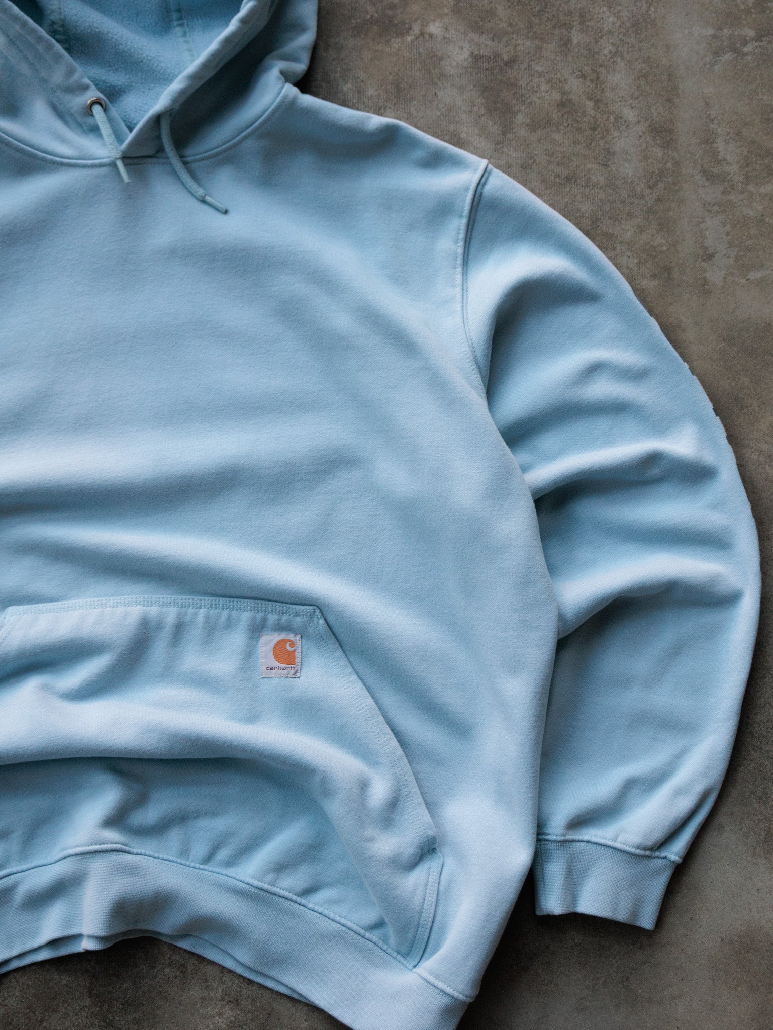 Vintage Light Blue Carhartt Hoodie (XL)