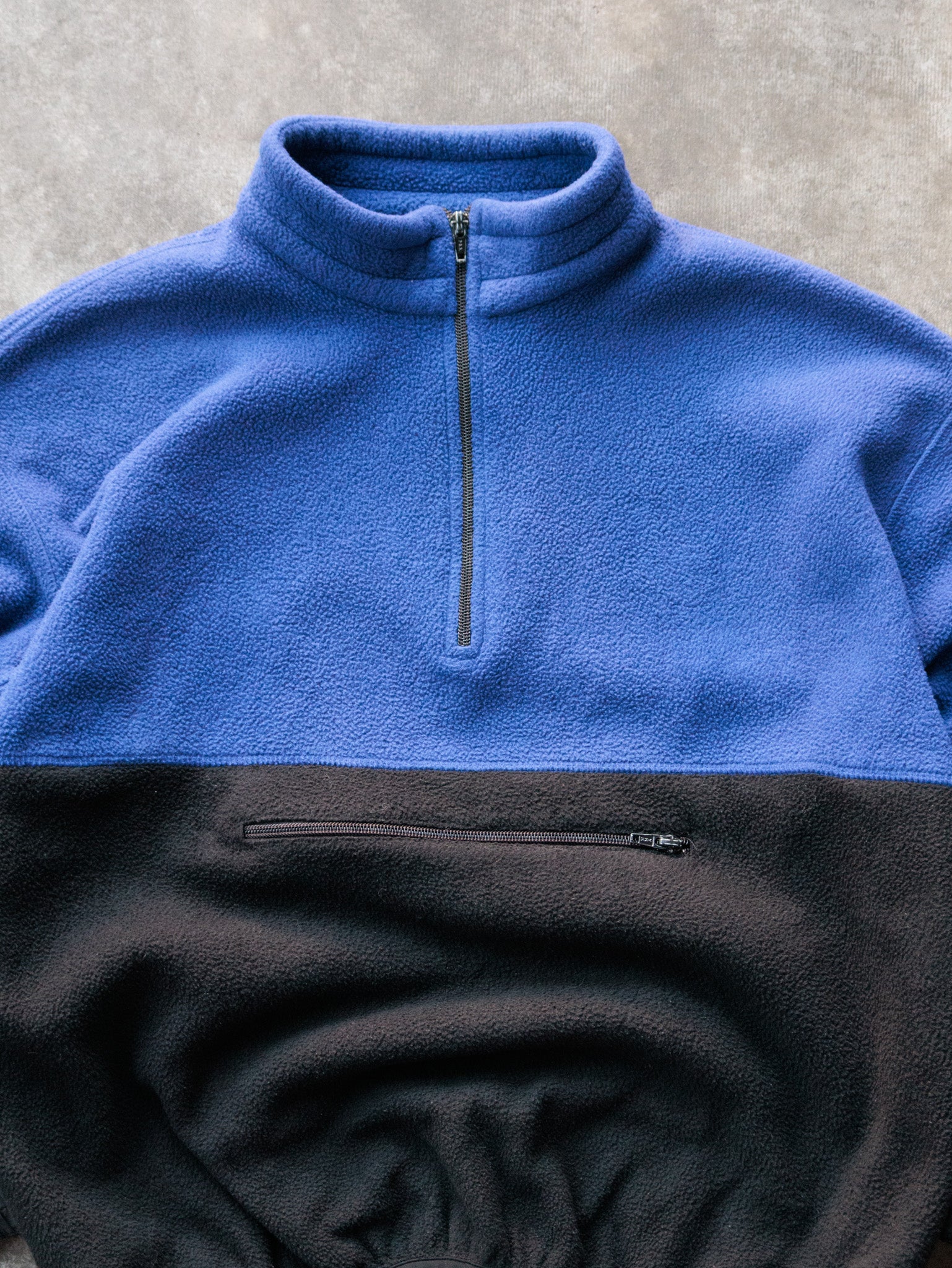 Vintage 90s Blue & Black Gap Quarter Zip Fleece Sweatshirt (S)