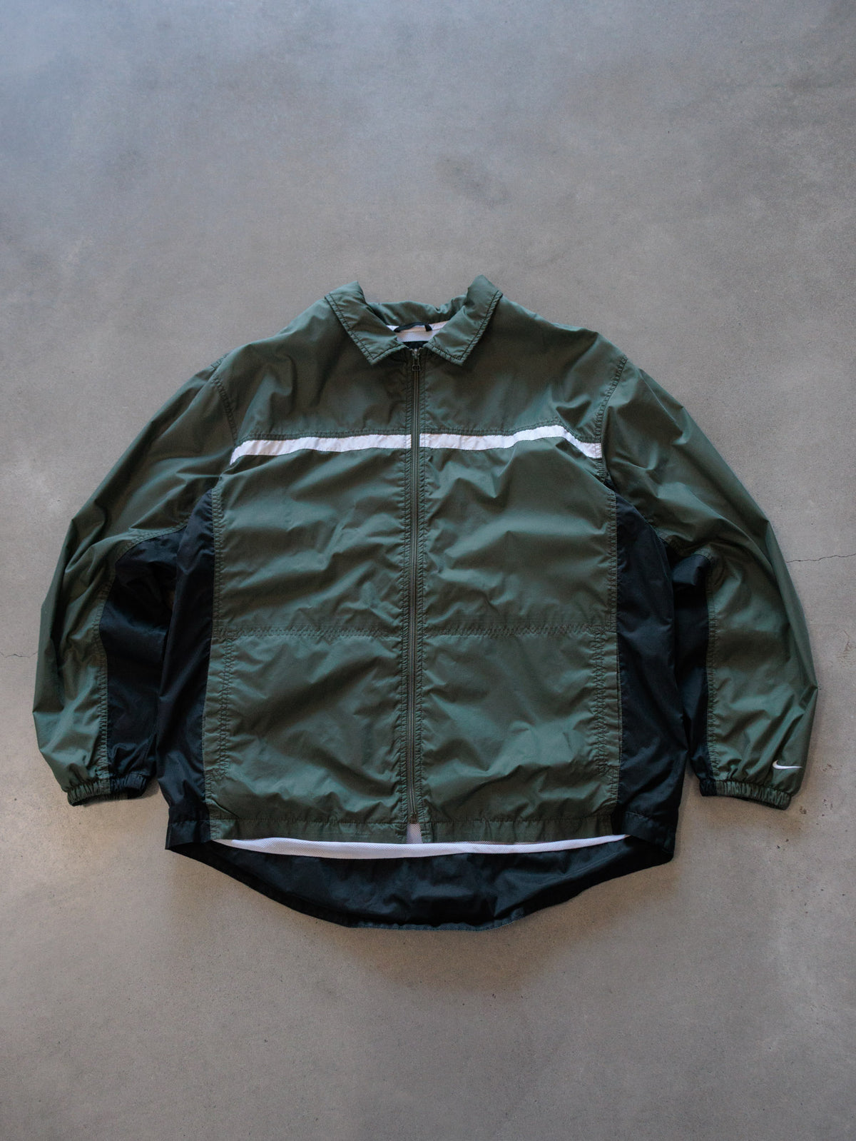 Vintage 00s Green Nike Colourblock Windbreaker (XL)
