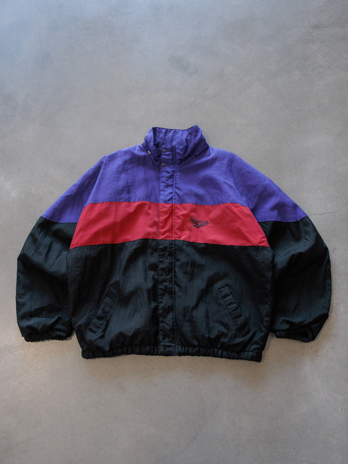 Vintage 90s Black Reebok Colourblock Jacket (L)