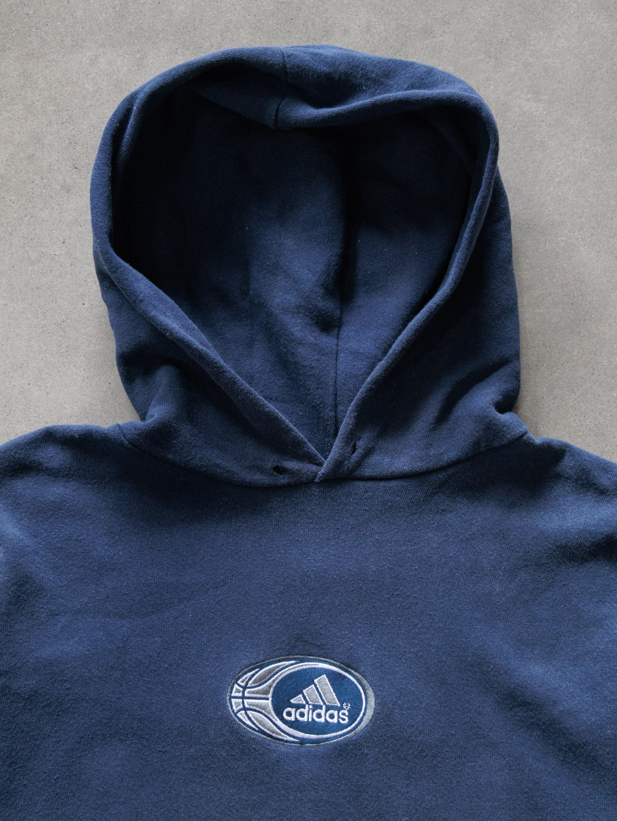 Vintage 90s Navy Adidas Basketball Hoodie (M)