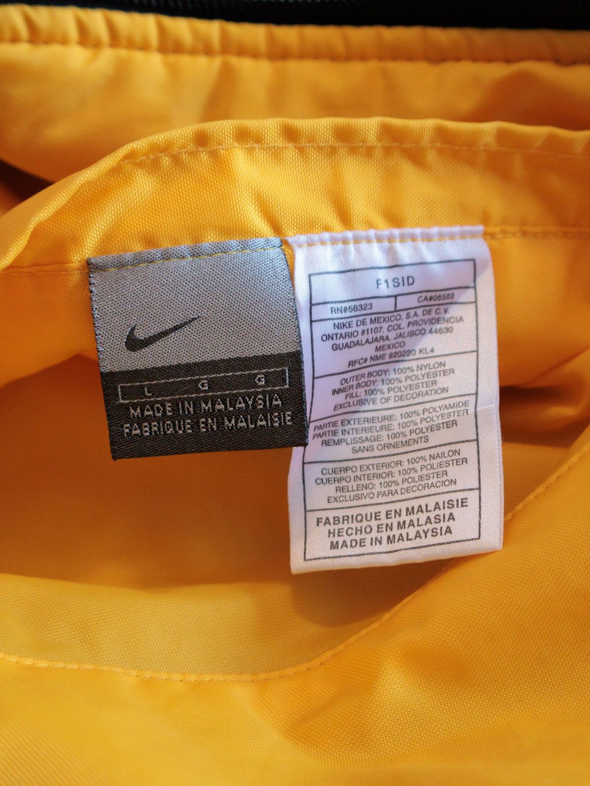 Vintage 90s Yellow & Grey Nike Reversible Jacket (L)