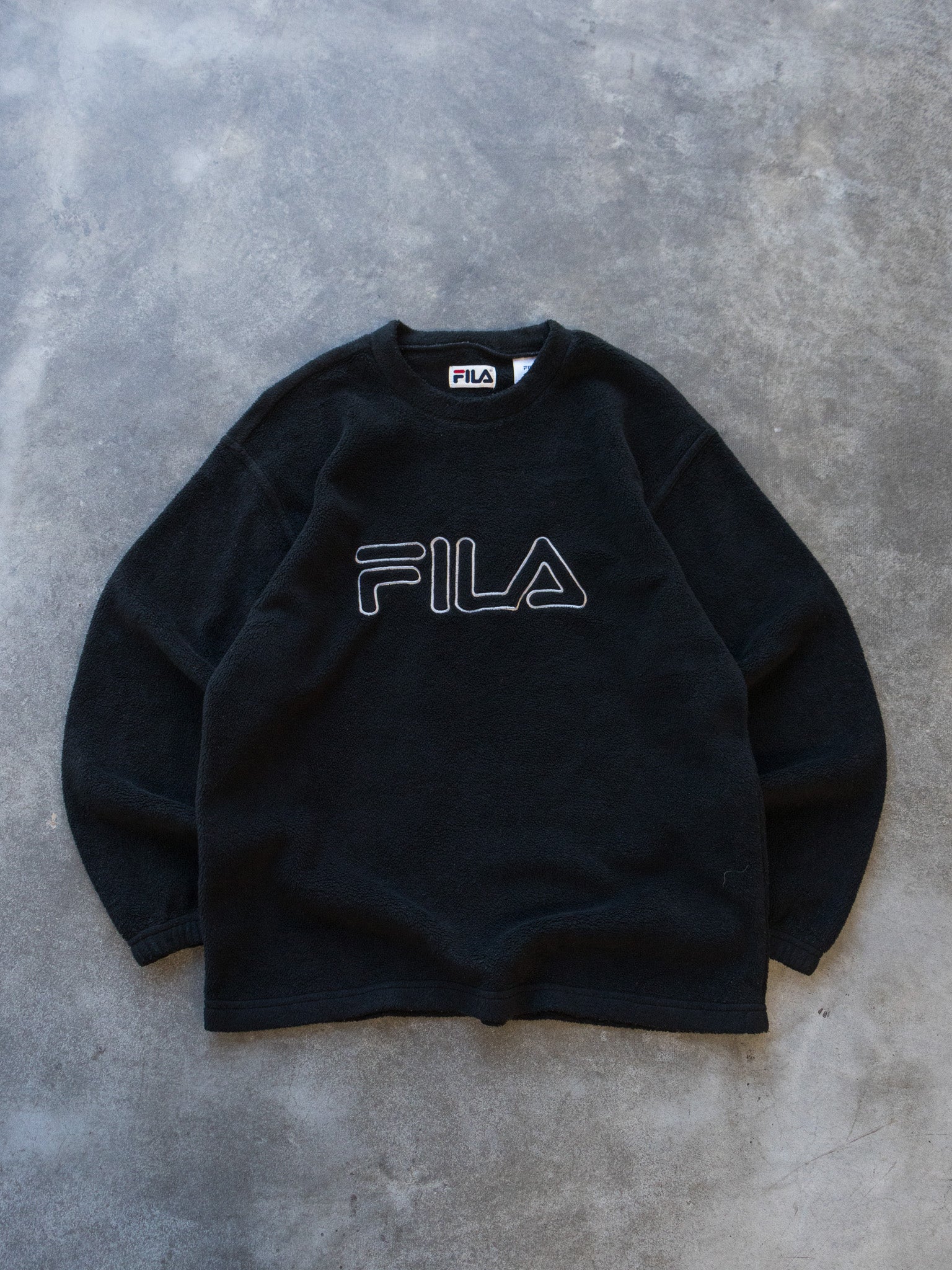 Vintage Black Fila Fleece Sweatshirt (M)